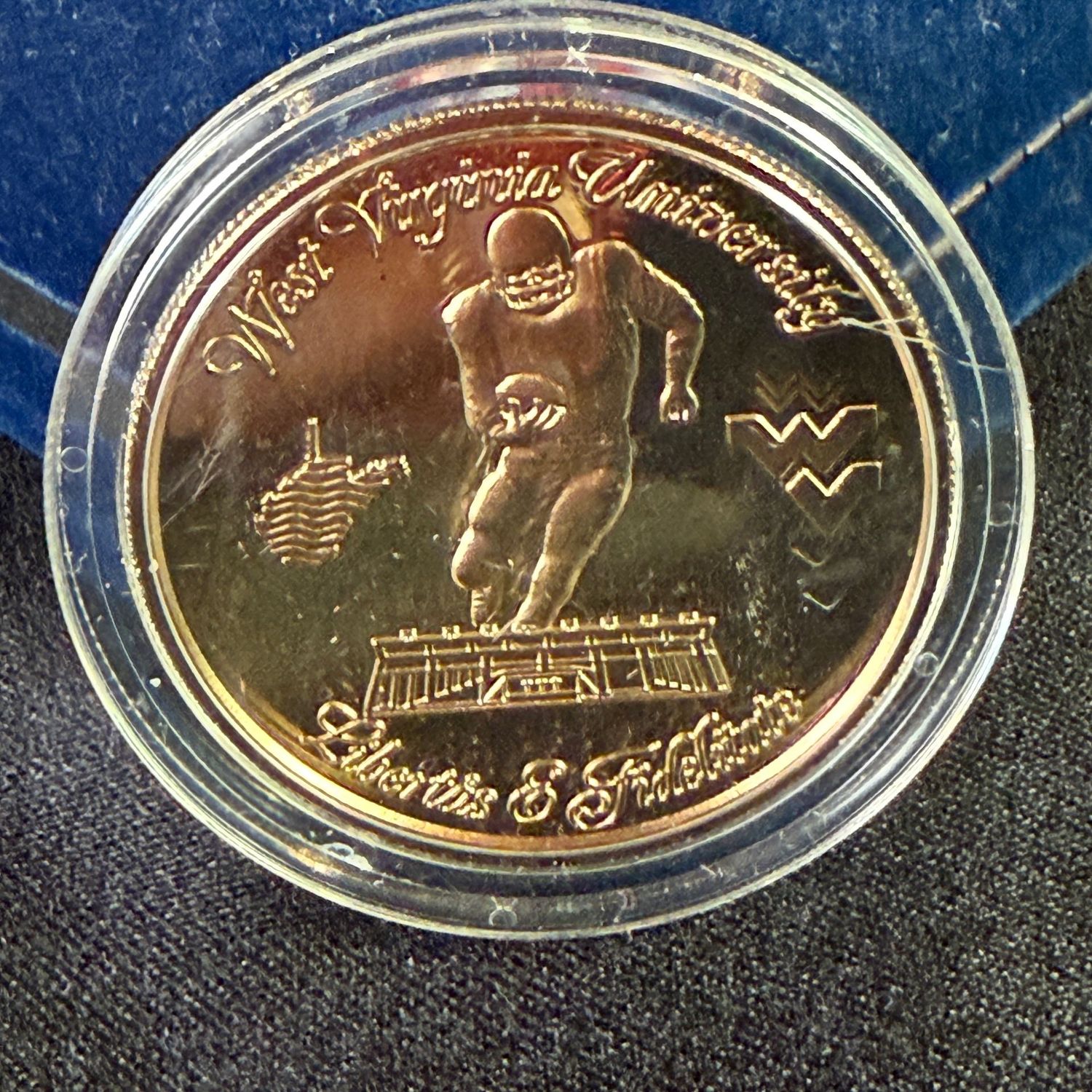 West Virginia University Mountaineers Forever 1988 gold-tone coin