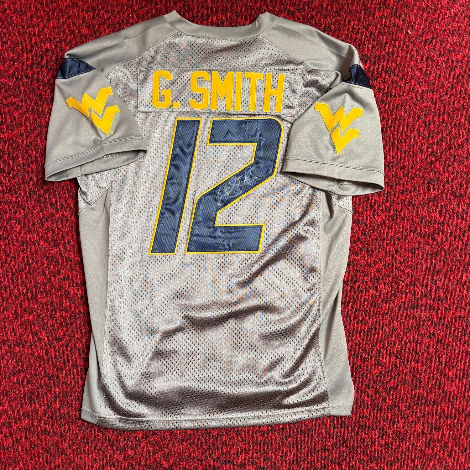 WVU #12 Geno Smith signed grey jersey