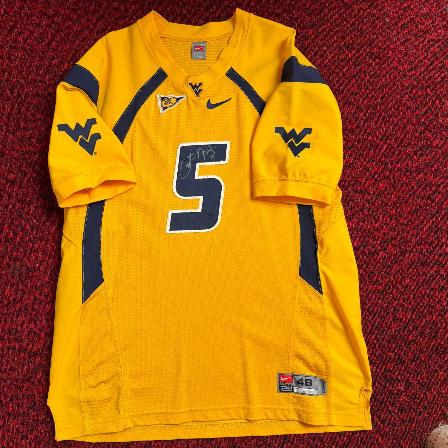 WVU Big East Nike Signed Pat White Jersey