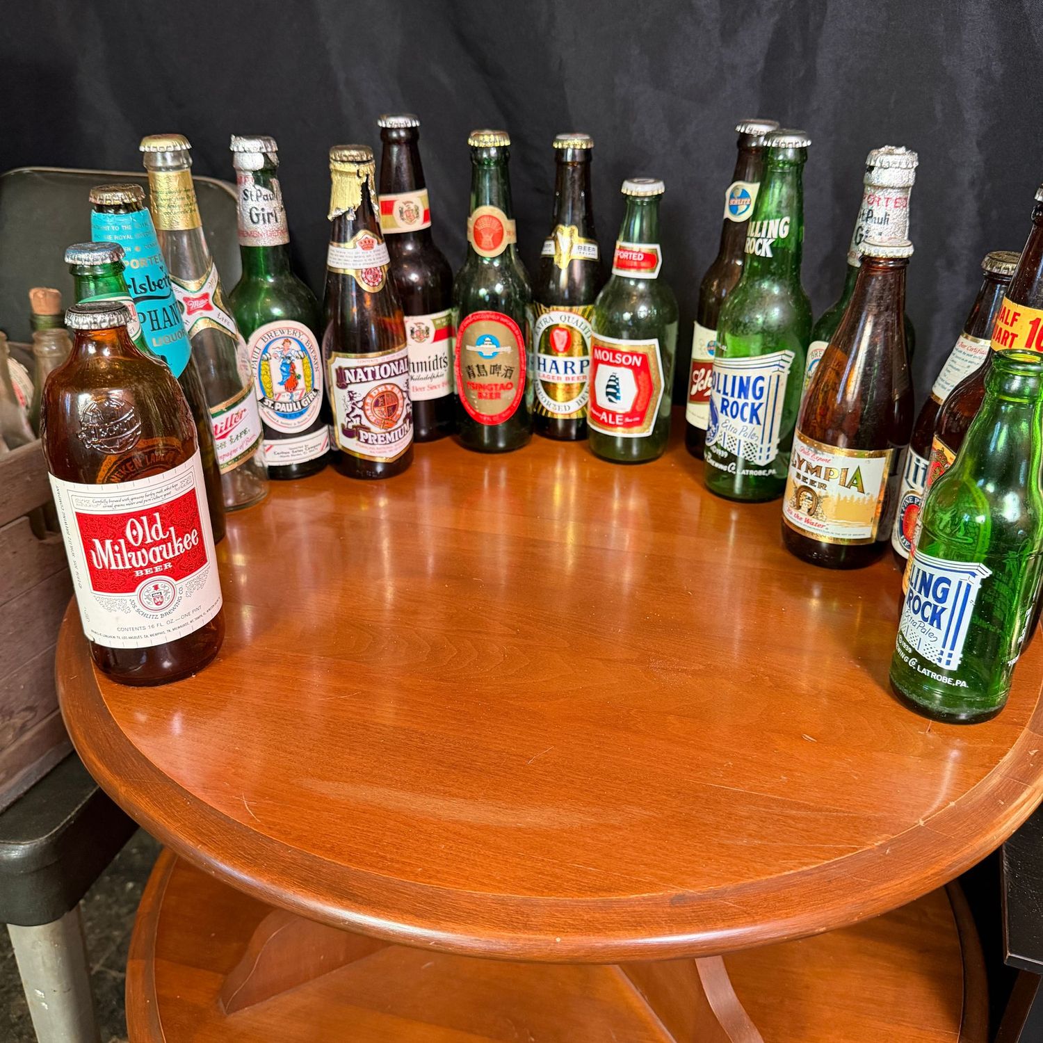 Group of vintage beer bottles