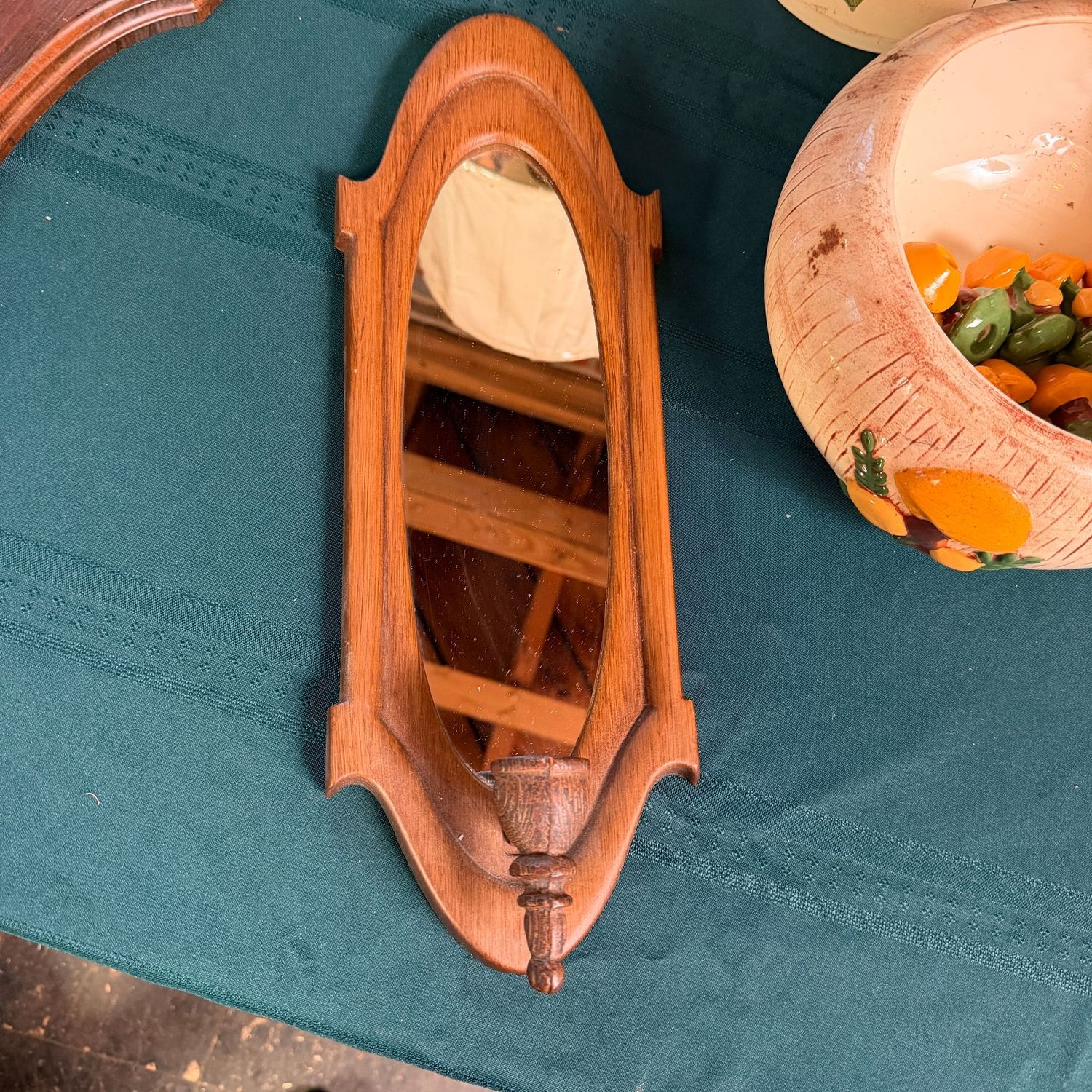 Cat metal mirrored sconce, 16"H