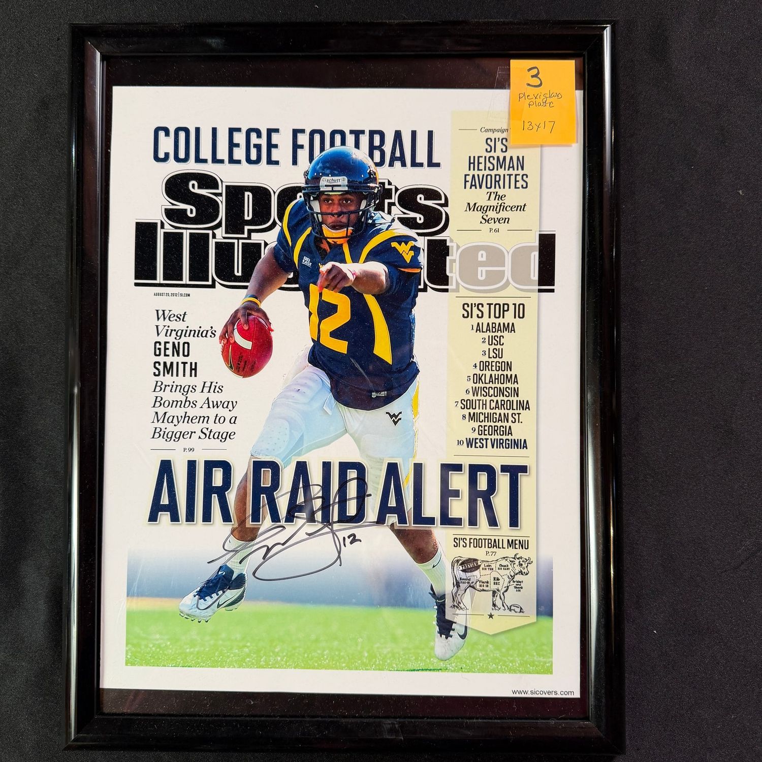 Framed & Signed (Plastic & Plexiglass) 13x17 #3, Geno Smith Sports Illustrated