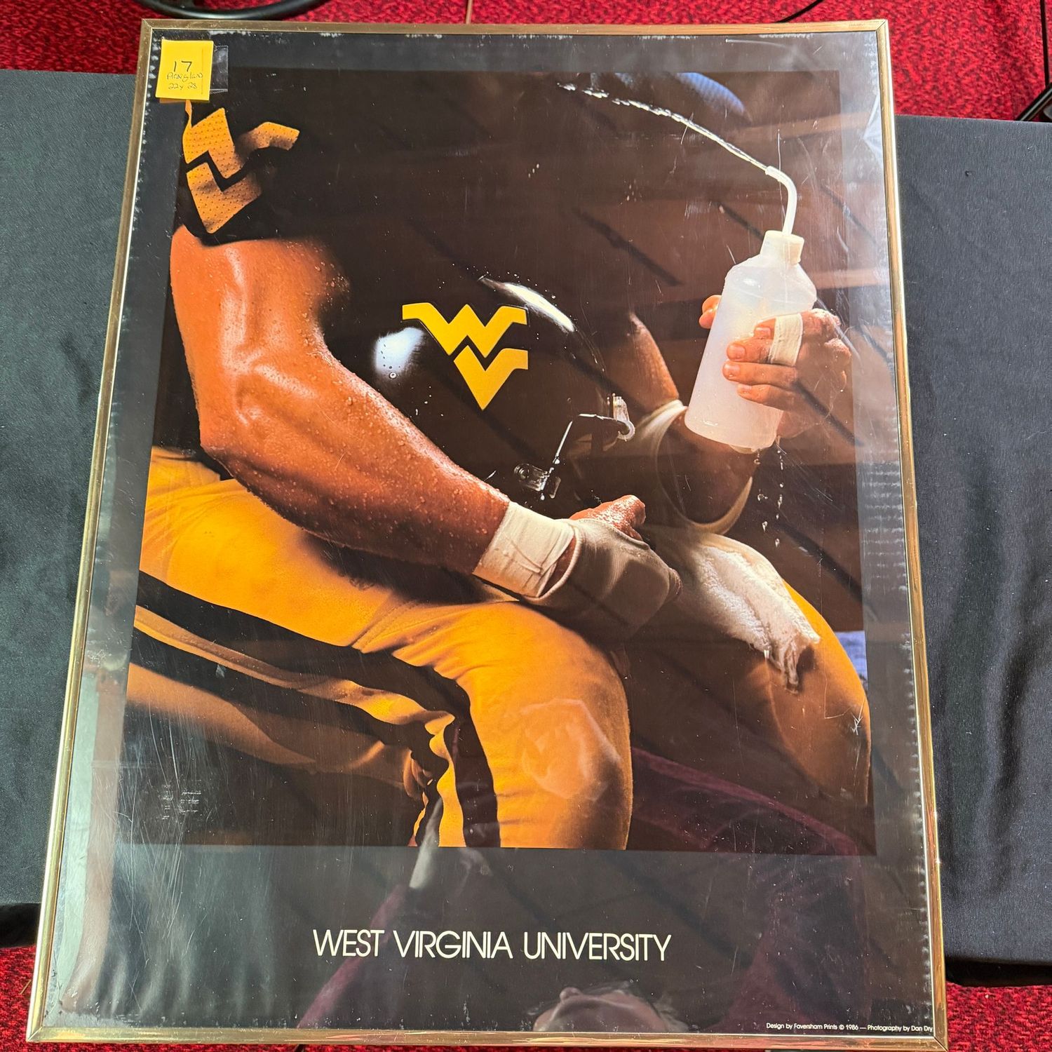 Framed (plexiglass) 22x28, #17, West Virginia University Football poster