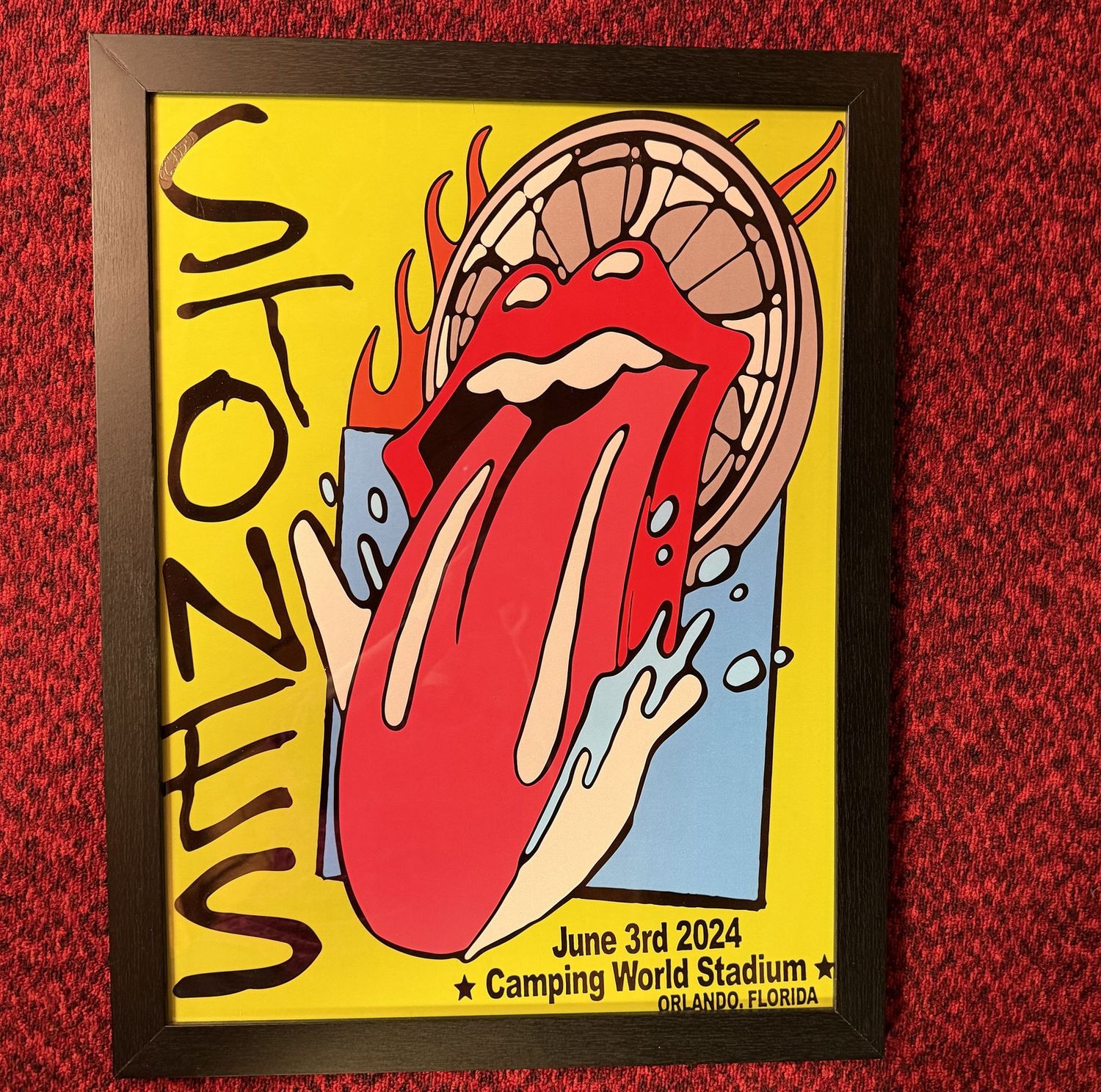 Rolling Stones framed poster 27" x 20", Camping World, 2024
