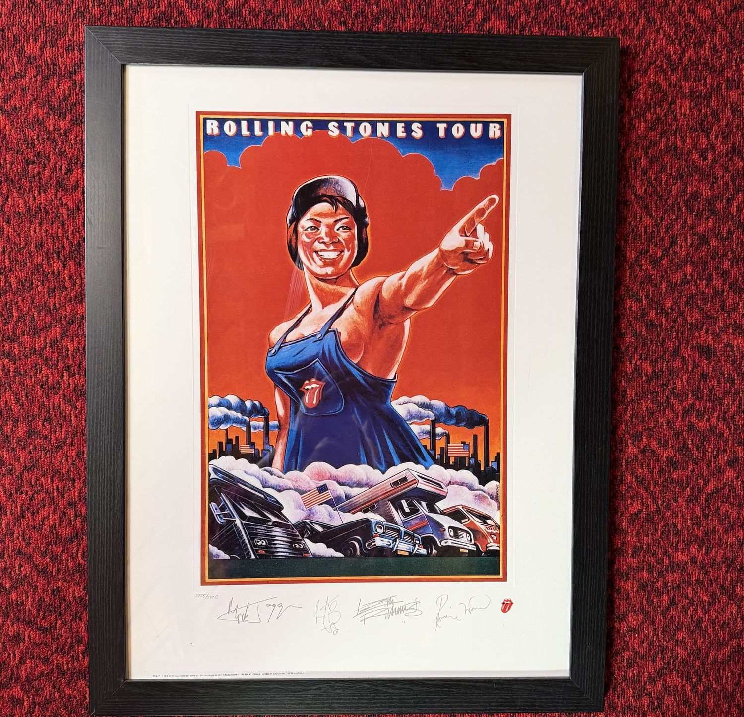 Rolling Stones framed poster 27" x 20", limited edition Some Girls