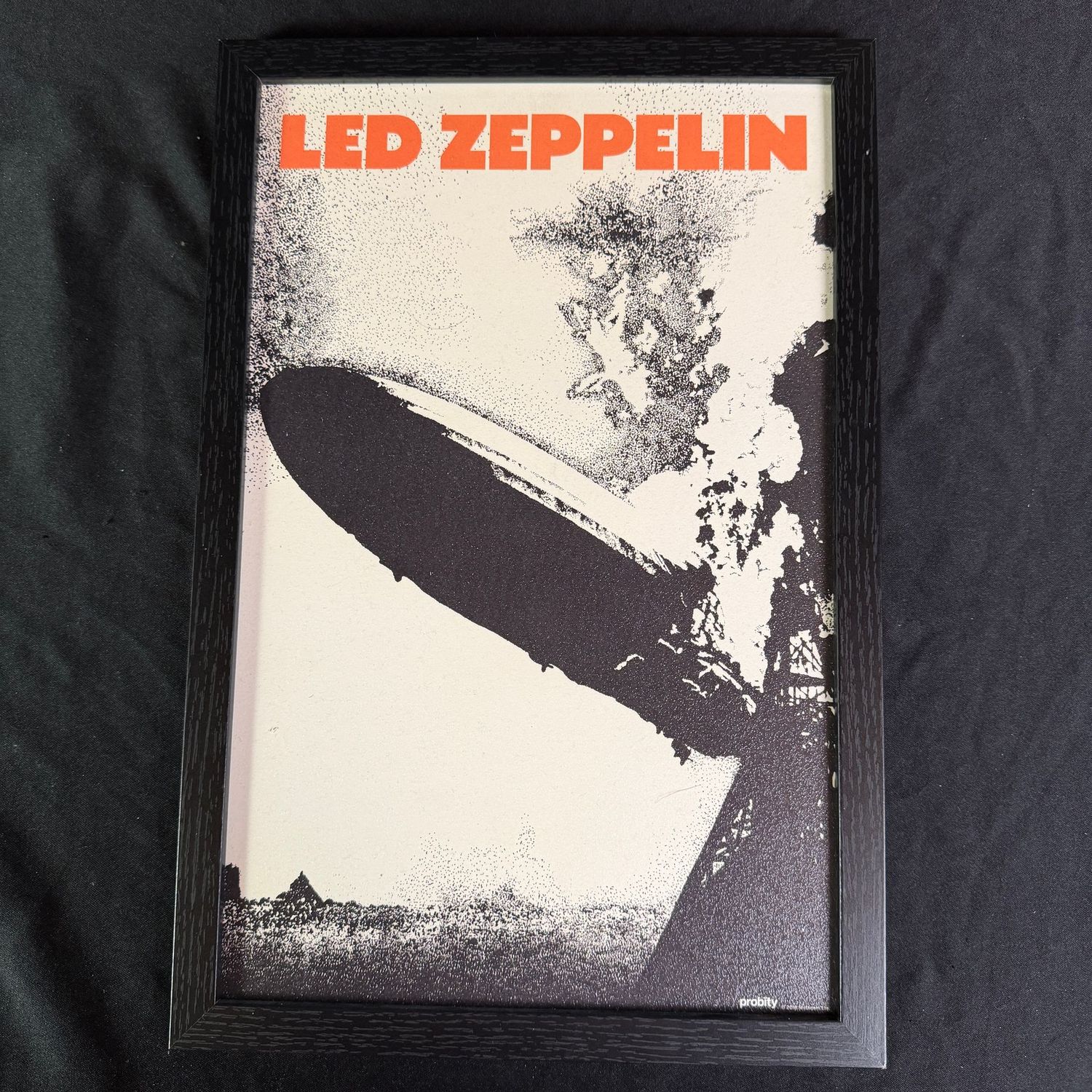 Led Zeppelin framed lithograph, 2018, Probity, 18" x 12"