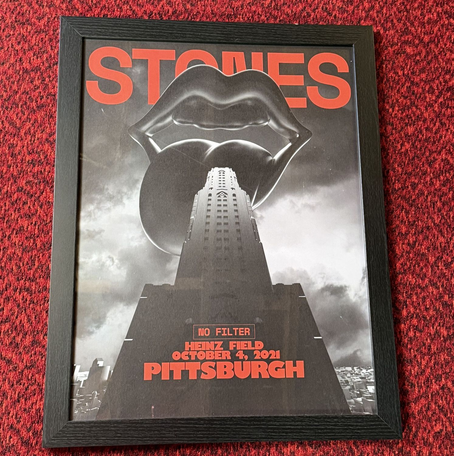 Rolling Stones framed poster 27" x 20", No Filter Heinz Field Pittsburgh