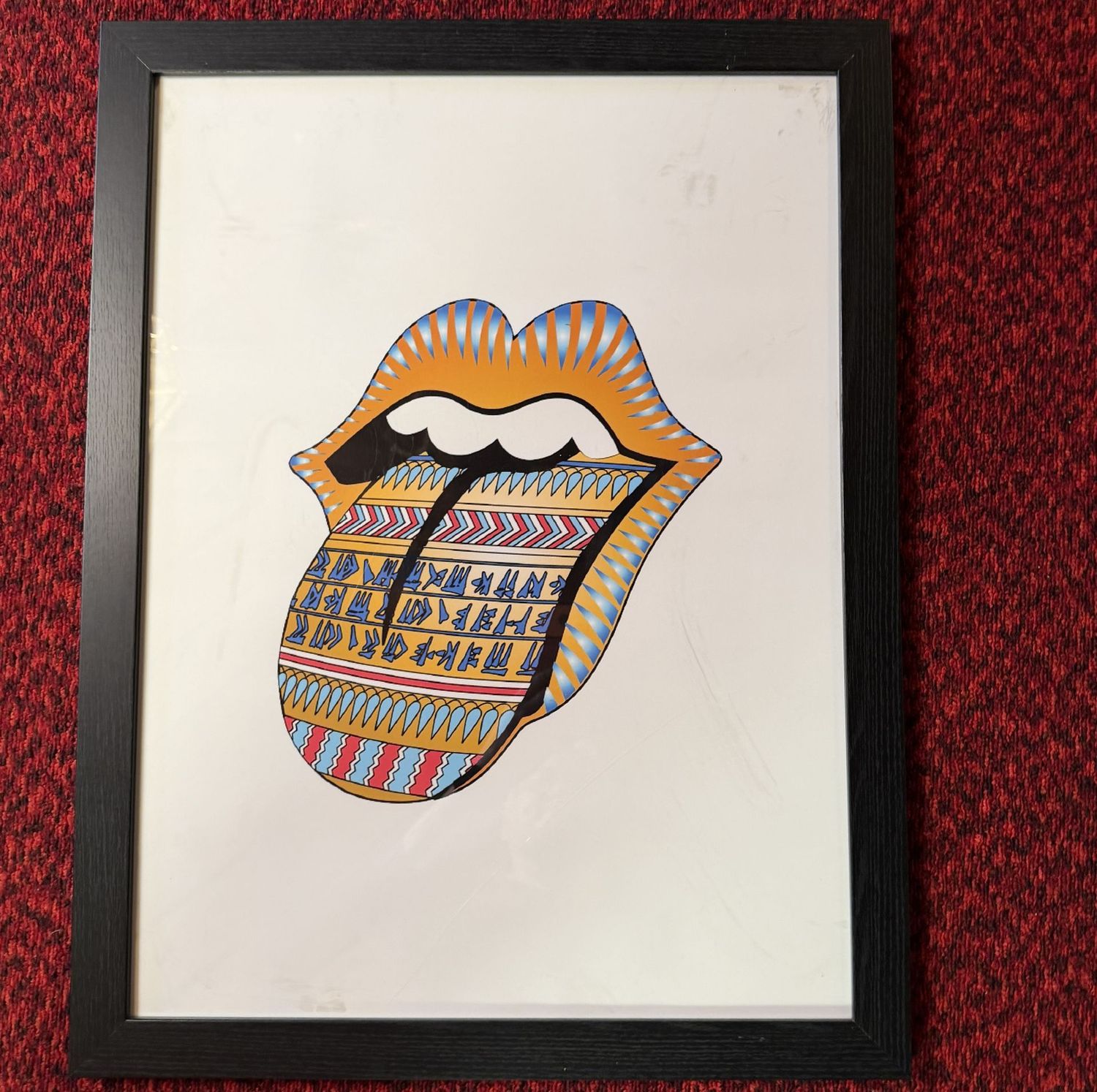 Rolling Stones framed poster 27" x 20", Bridges to Babylon tongue