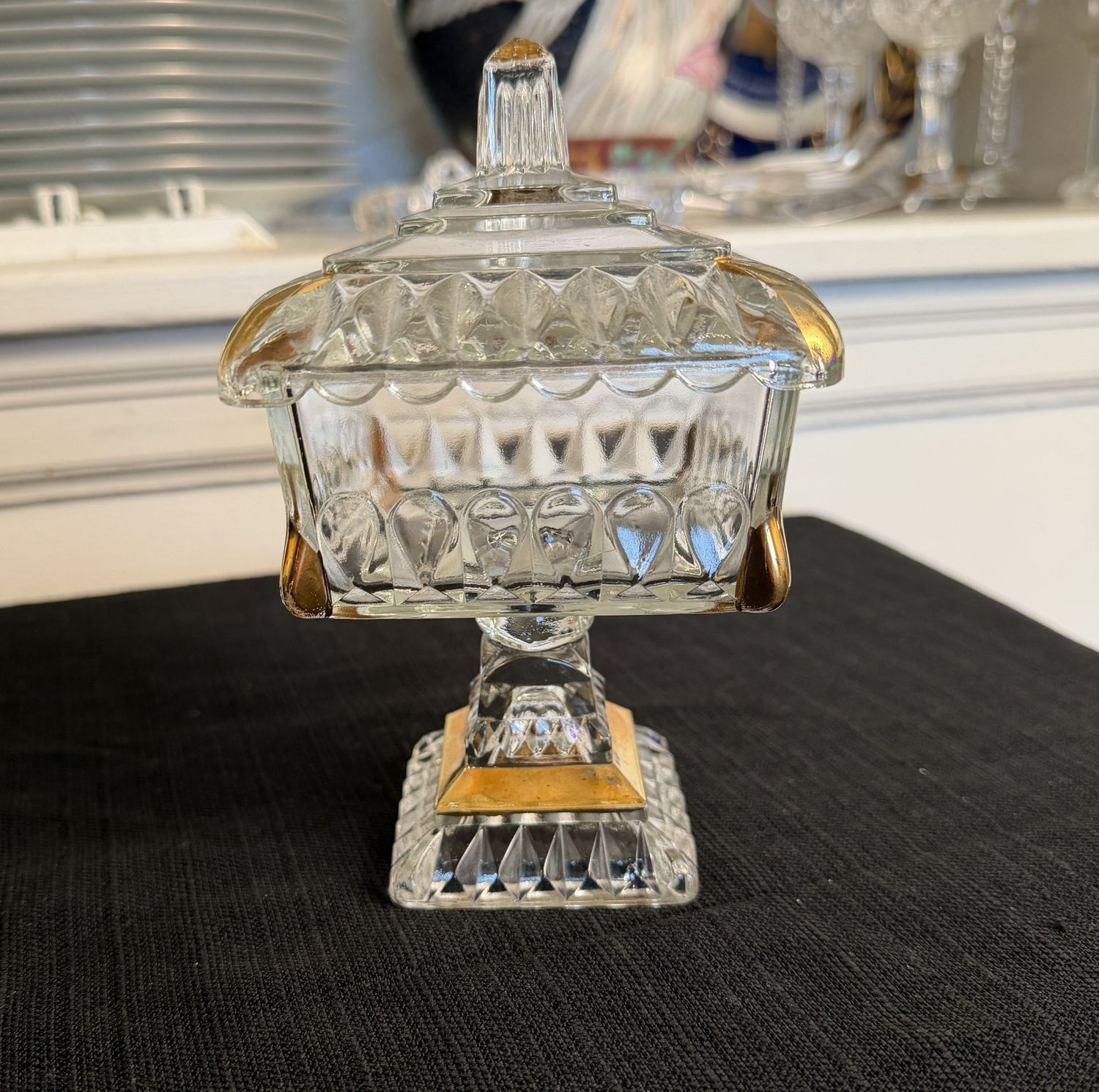 Jeannette Glass "Wedding Box", 7"H