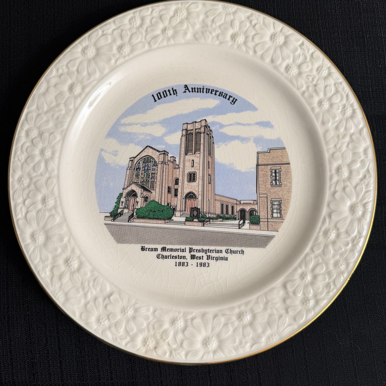 Bream memorial Presbyterian Church 100th Anniversary plate, 10"