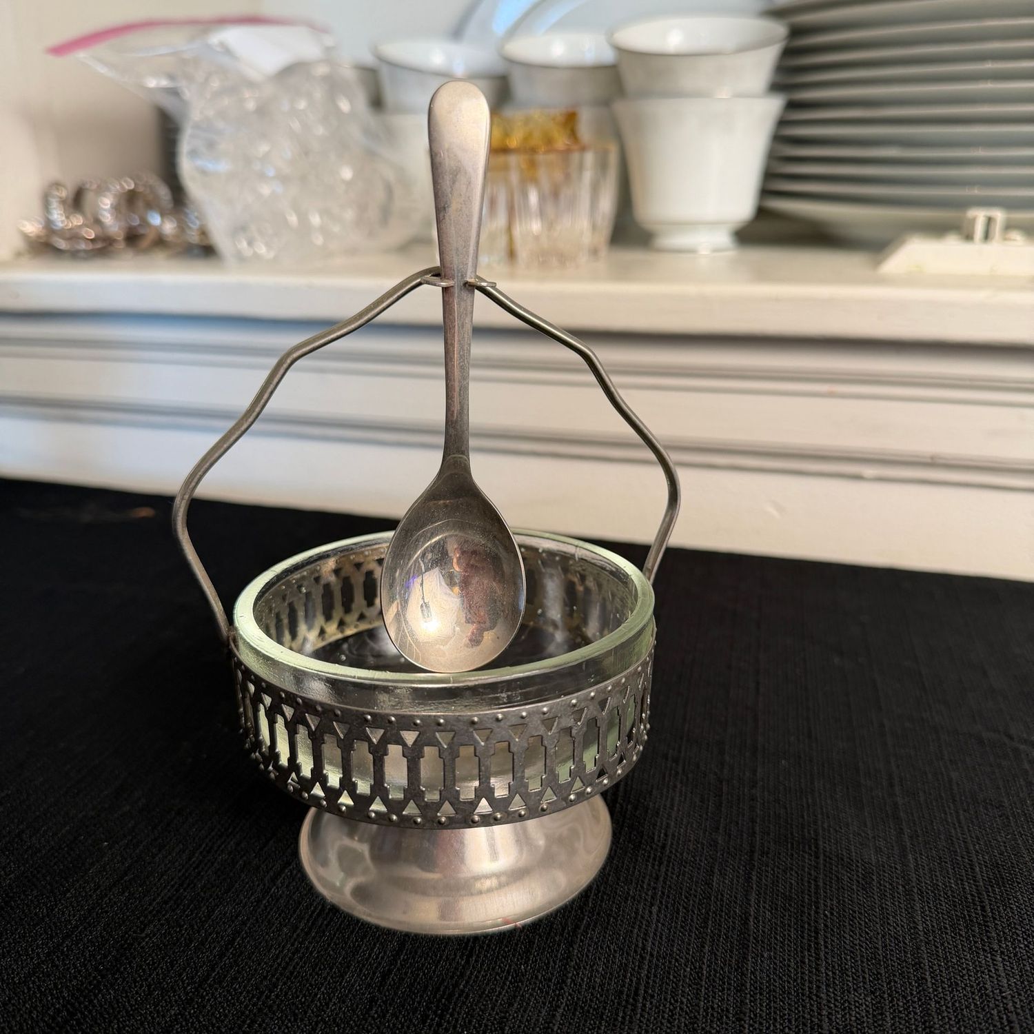 Vintage candy/jam server with spoon