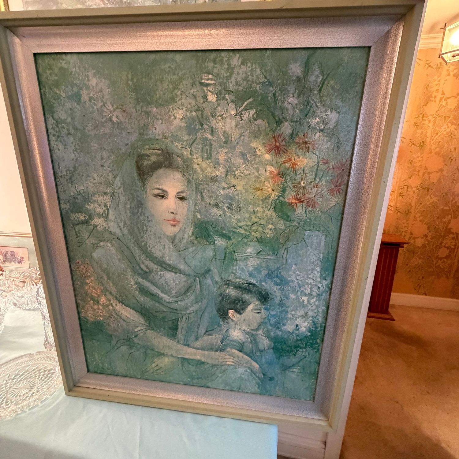 Large lithograph of Quiet Moment by Mary Miller, 32" x 30"