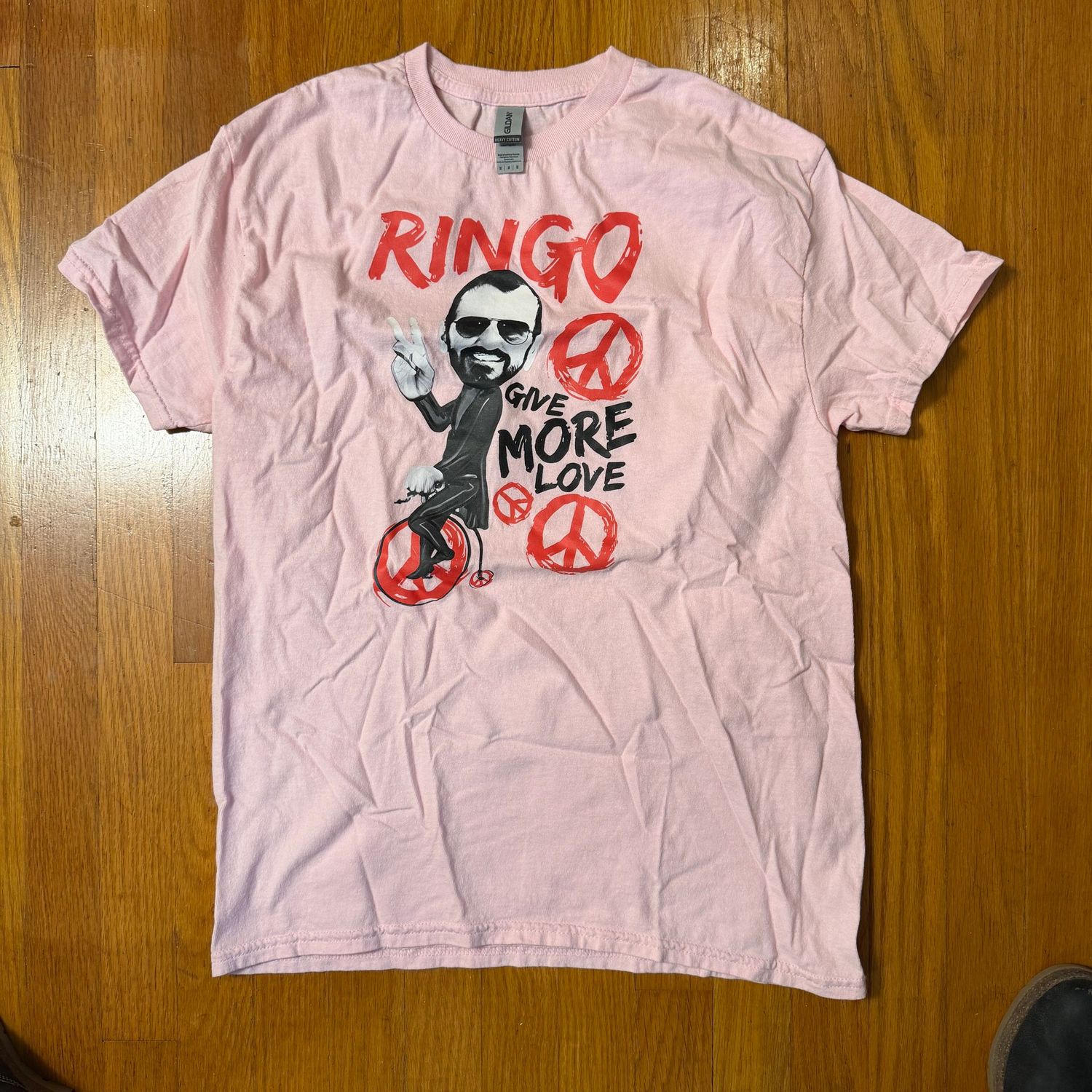 Ringo Give More Love pink t-shirt, size M