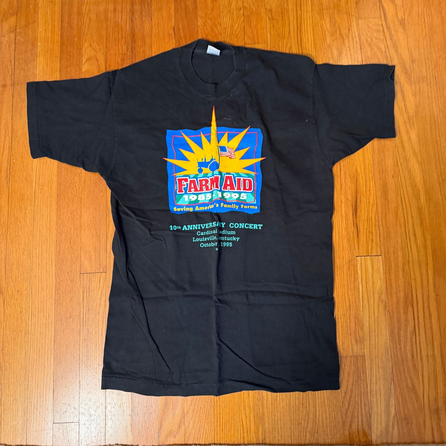 Farm Aid 1985 black t-shirt, size XL