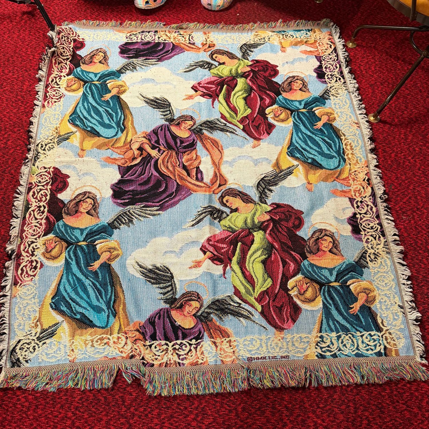 Multi-color angel throw blanket
