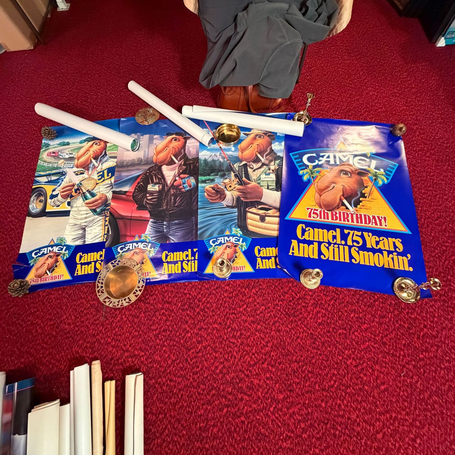 Poster #10 Camel 75th, nice condition, left 3 have duplicate posters included, 35" x 24"