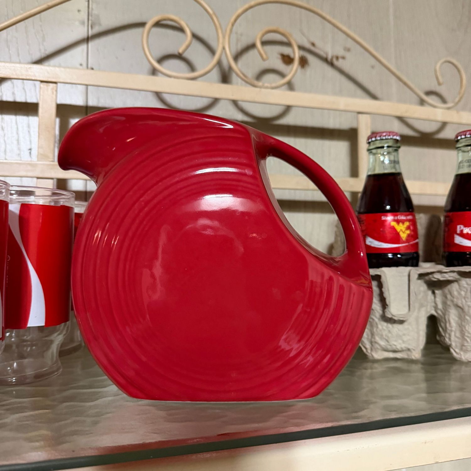 Red Fiestaware pitcher, large