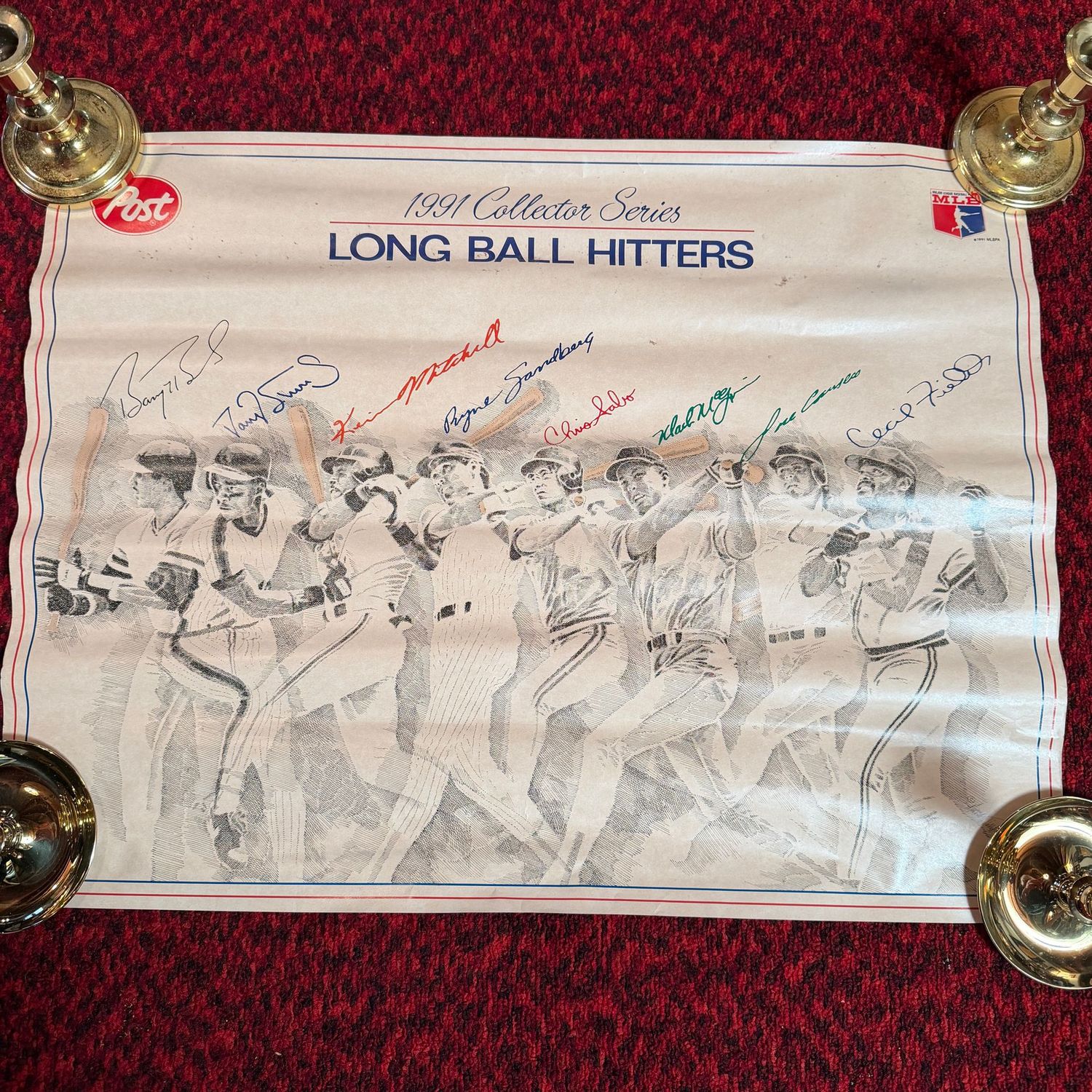 Poster #6 Long Ball Hitters by Post, some wear, 22" x 17"