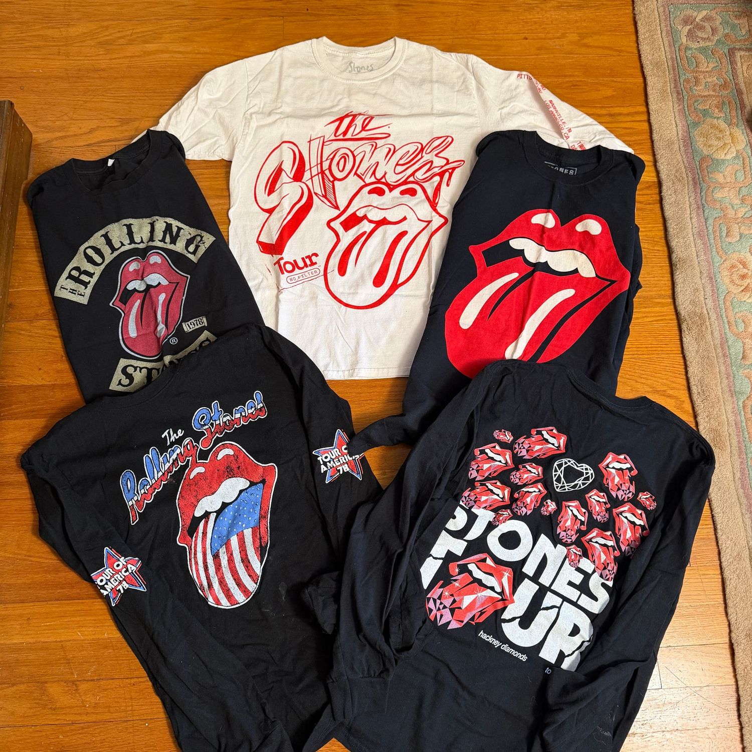 Rolling Stones t-shirts (some long-sleeve) in new, or nearly new, condition, size M