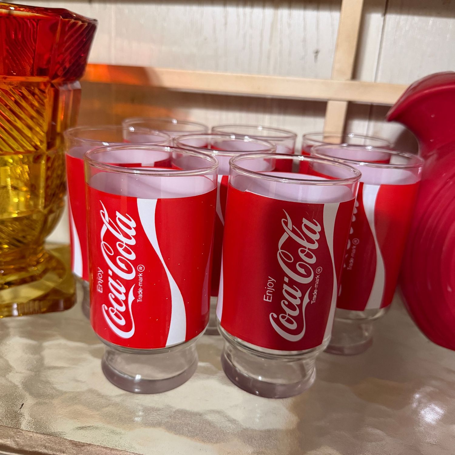 Set of 8 Coca-Cola glasses