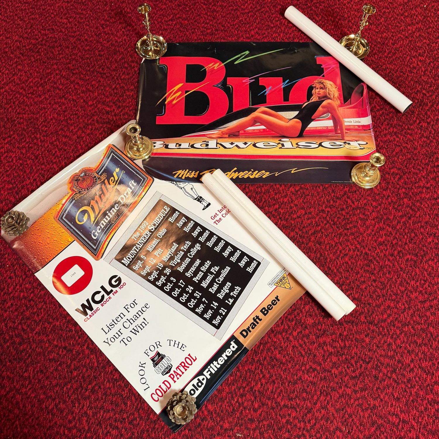 Poster #5 Beer: Budweiser and Miller posters (2 each) 27" x 21"