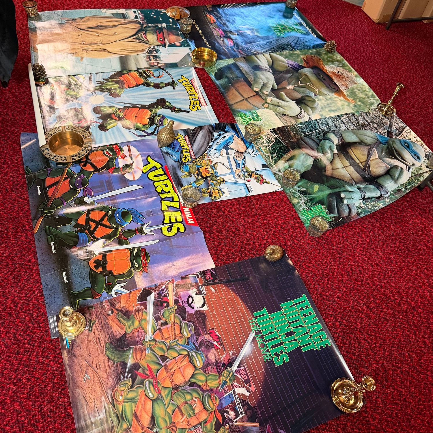 Poster #17- Large group of vintage Teenage Mutant Ninja Turtles, nice condition, the larges are 21" x 32"