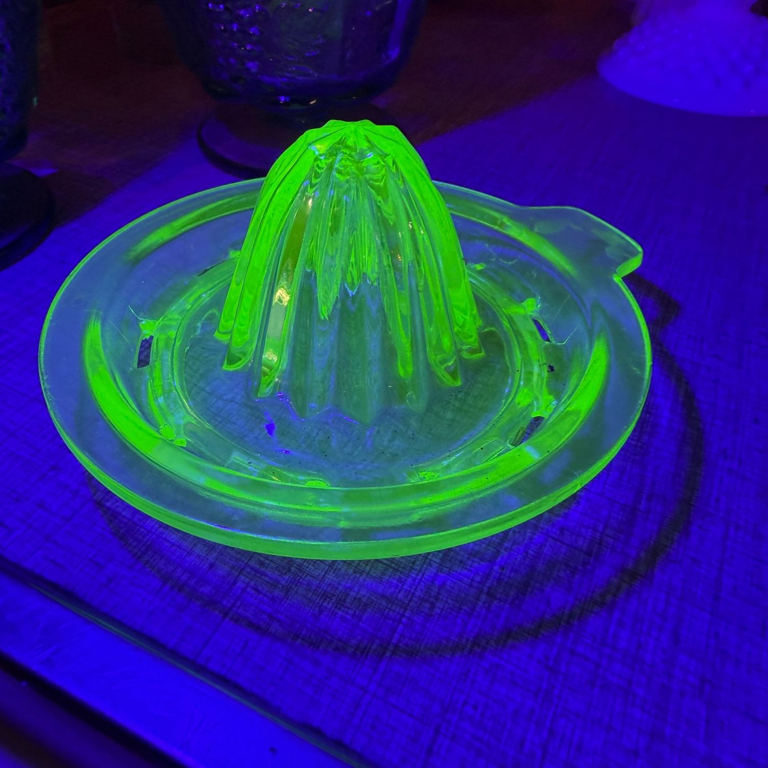 Vintage uranium glass juicer