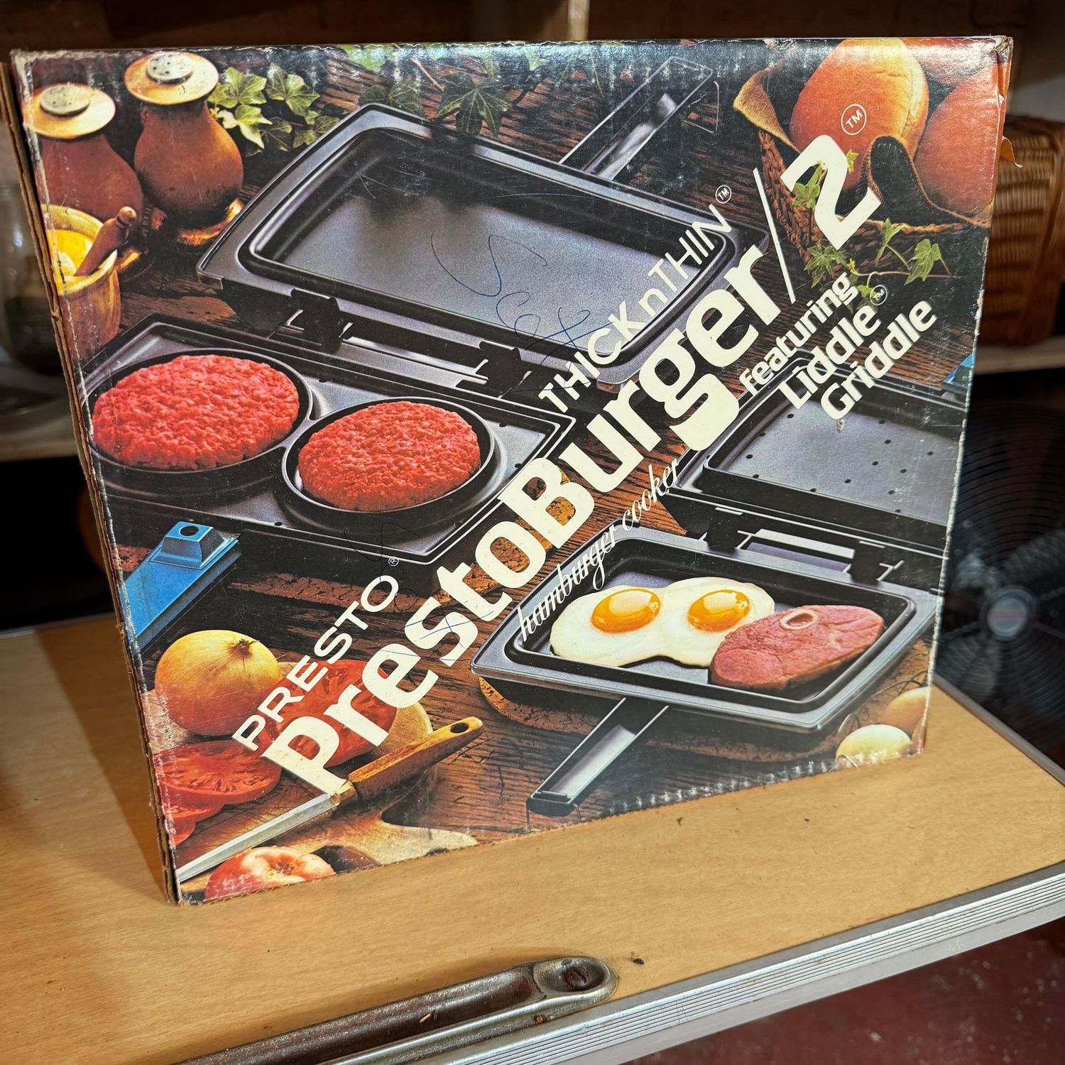 Unopened box with Presto Burger maker
