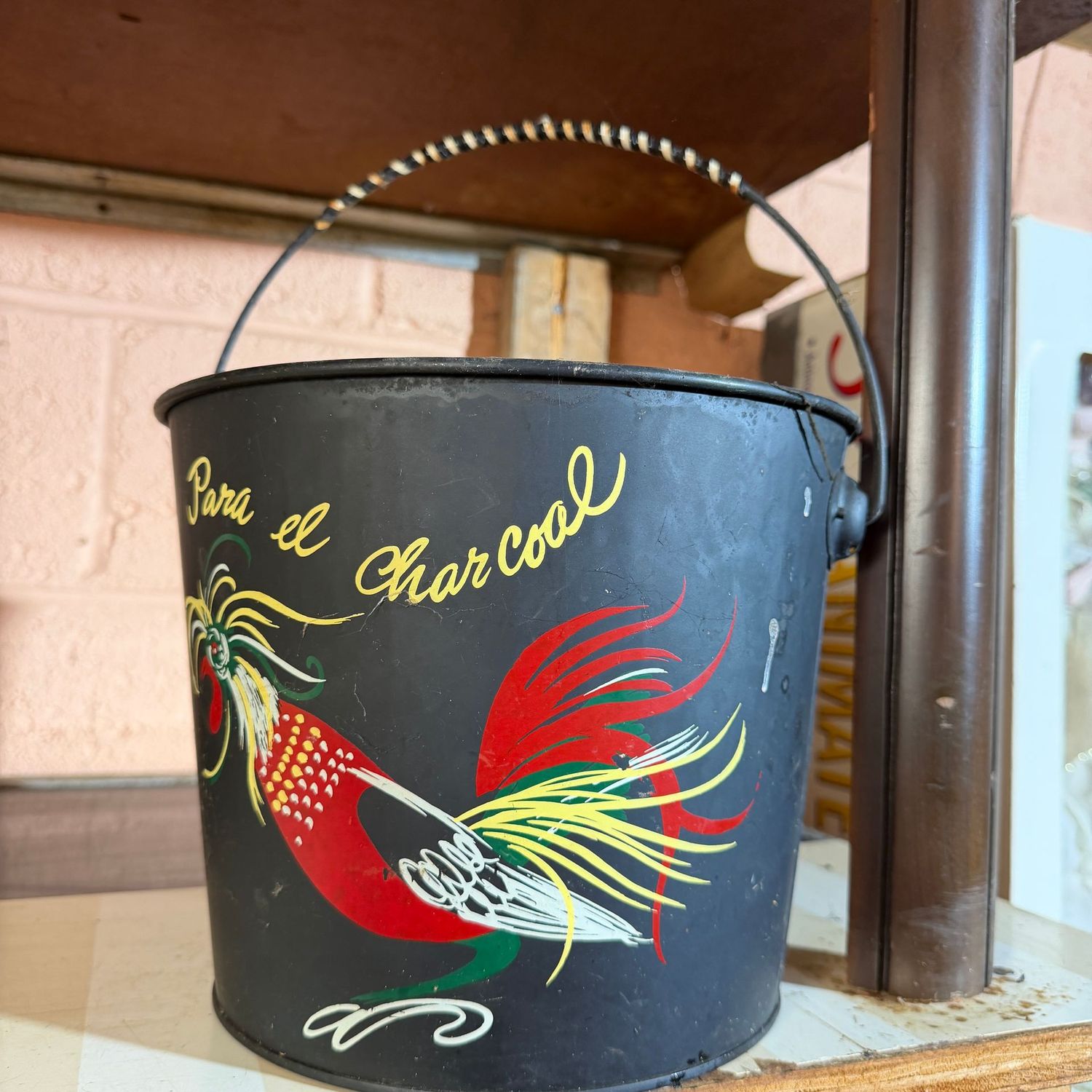 Para el Charcoal rooster coal bucket, 8"H