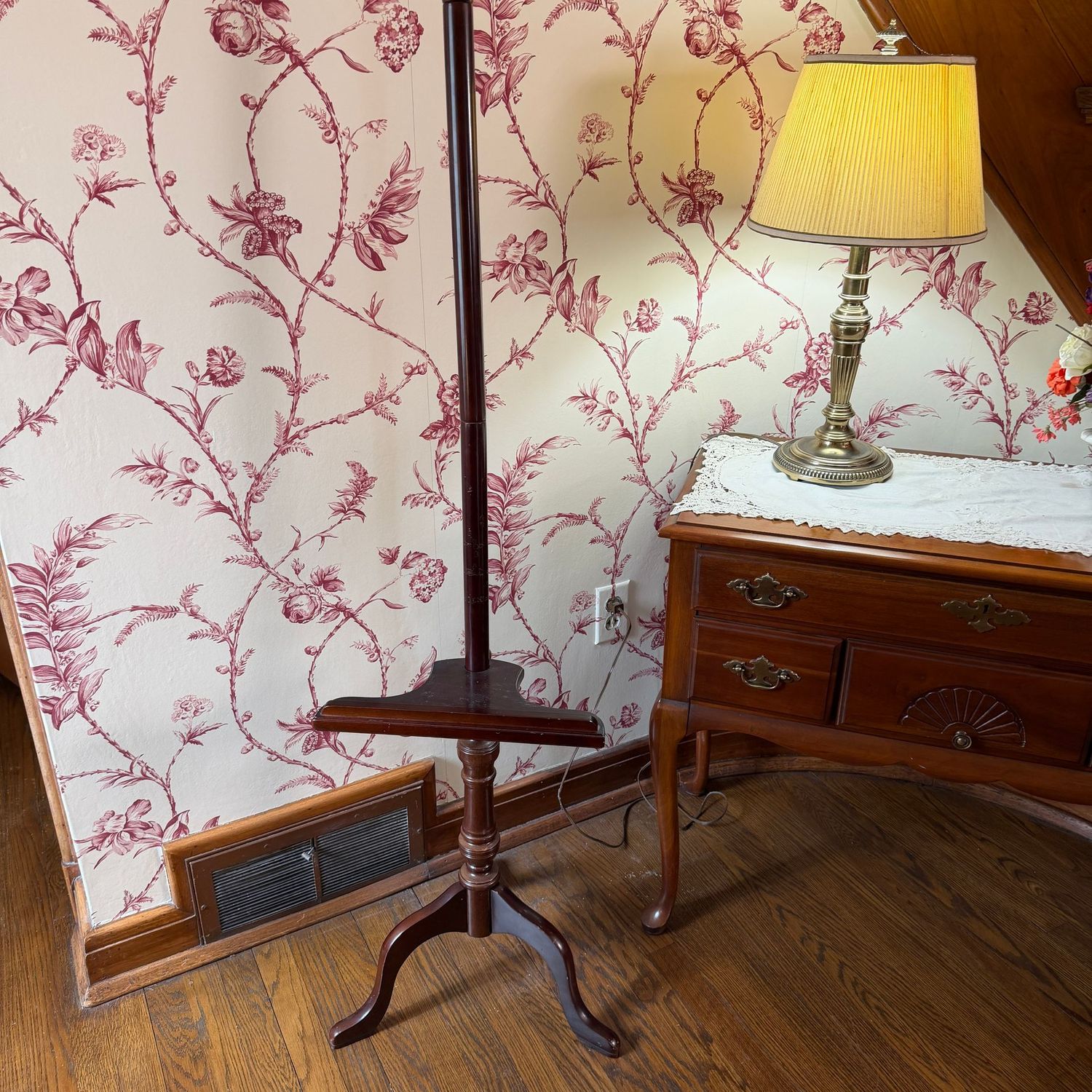 Bombay easel, one leg needs repaired, 58 Bombay easel, one leg needs repaired, 58"H x 14"W