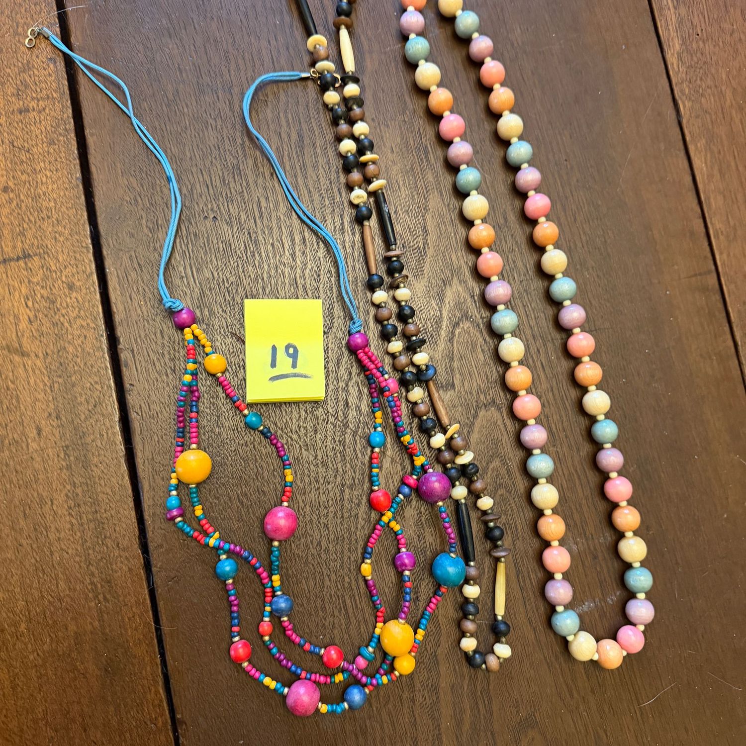 Jewelry Lot #19, wooden beaded necklaces