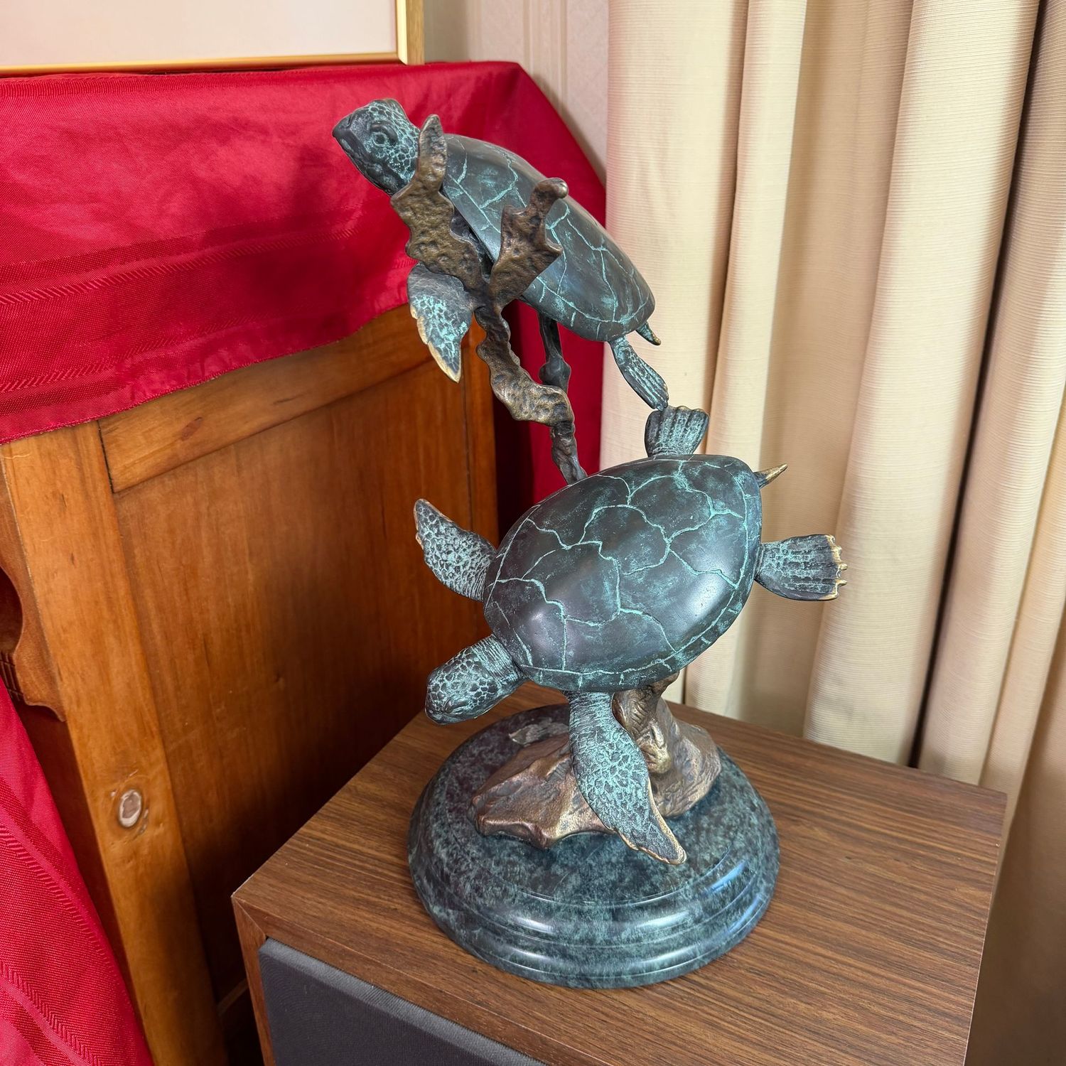 Bronze, brass turtle sculpture, San Pacific International, 15 Bronze, brass turtle sculpture, San Pacific International, 15"H x 8"W