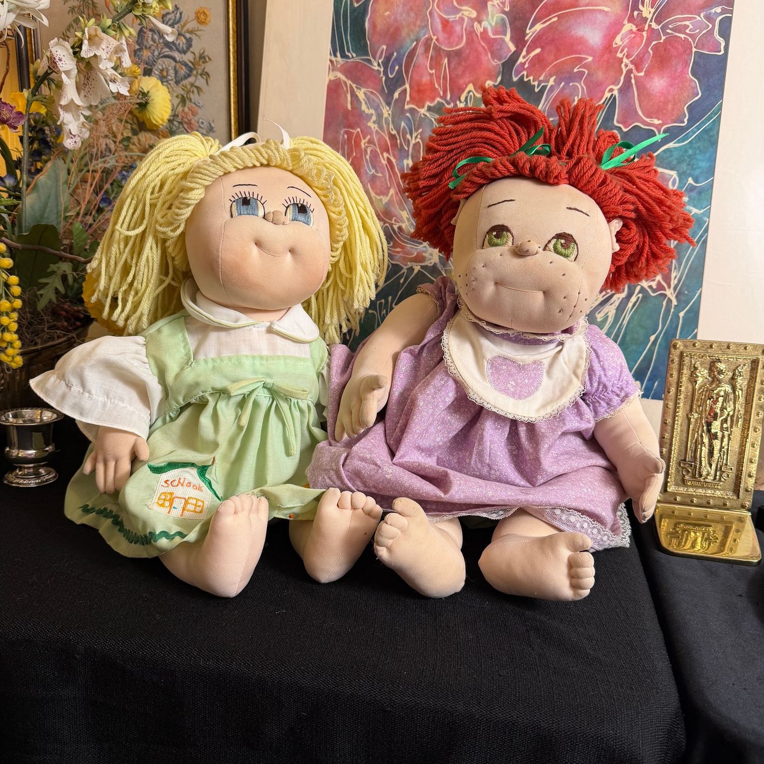 Vintage Cabbage Patch-style dolls, some wear, 17"