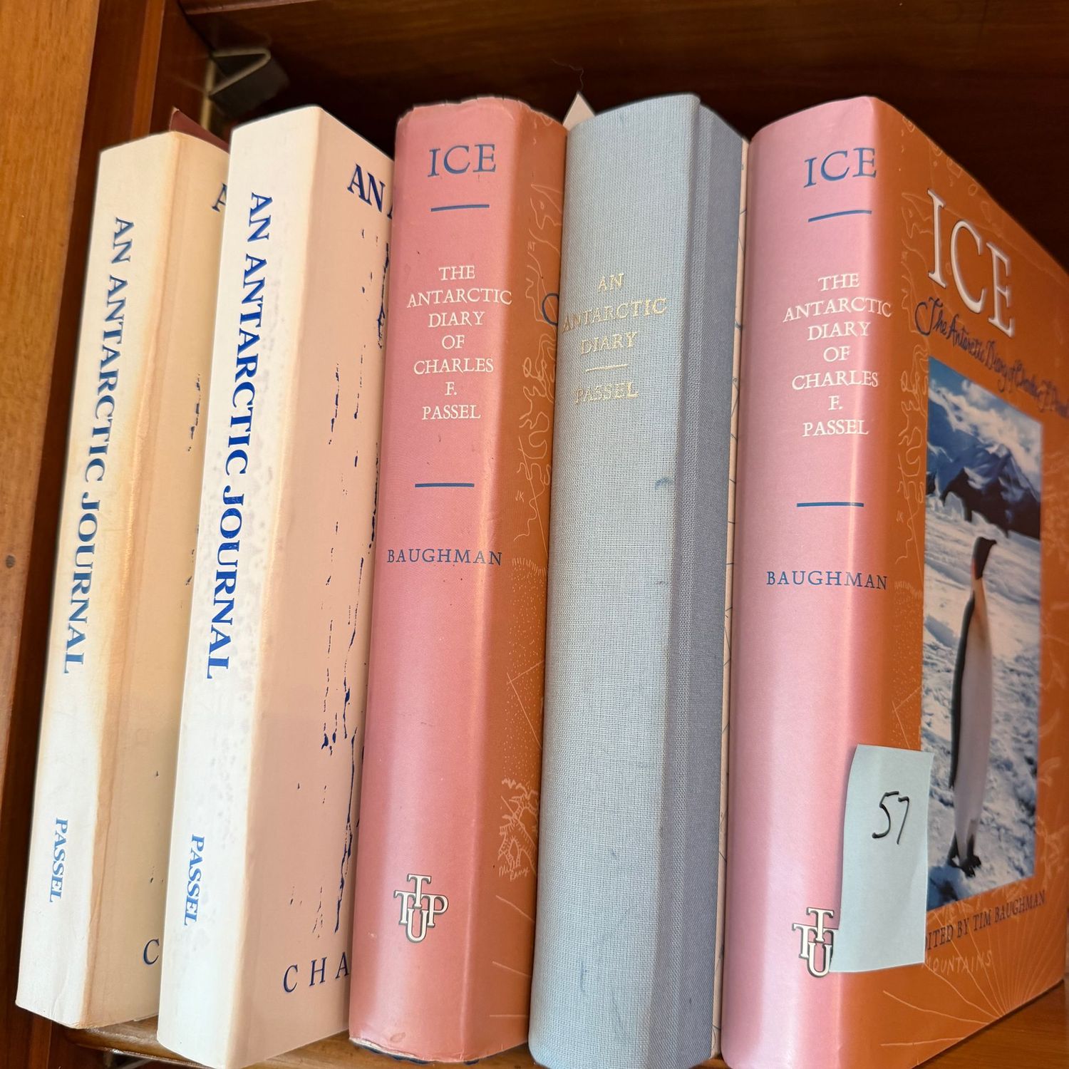 Book lot #57, including Antarctic Journal and Diary, some multiples