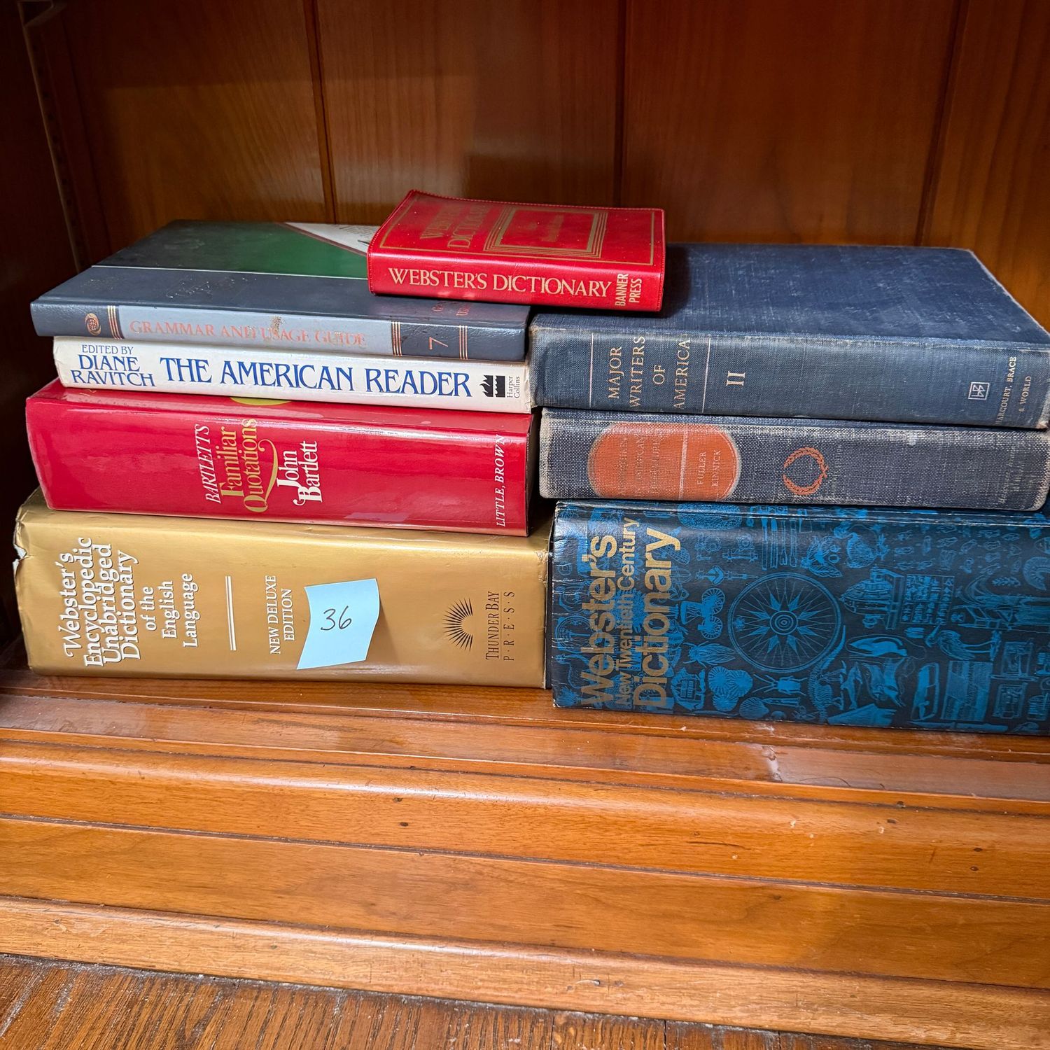Book lot #36, including dictionaries