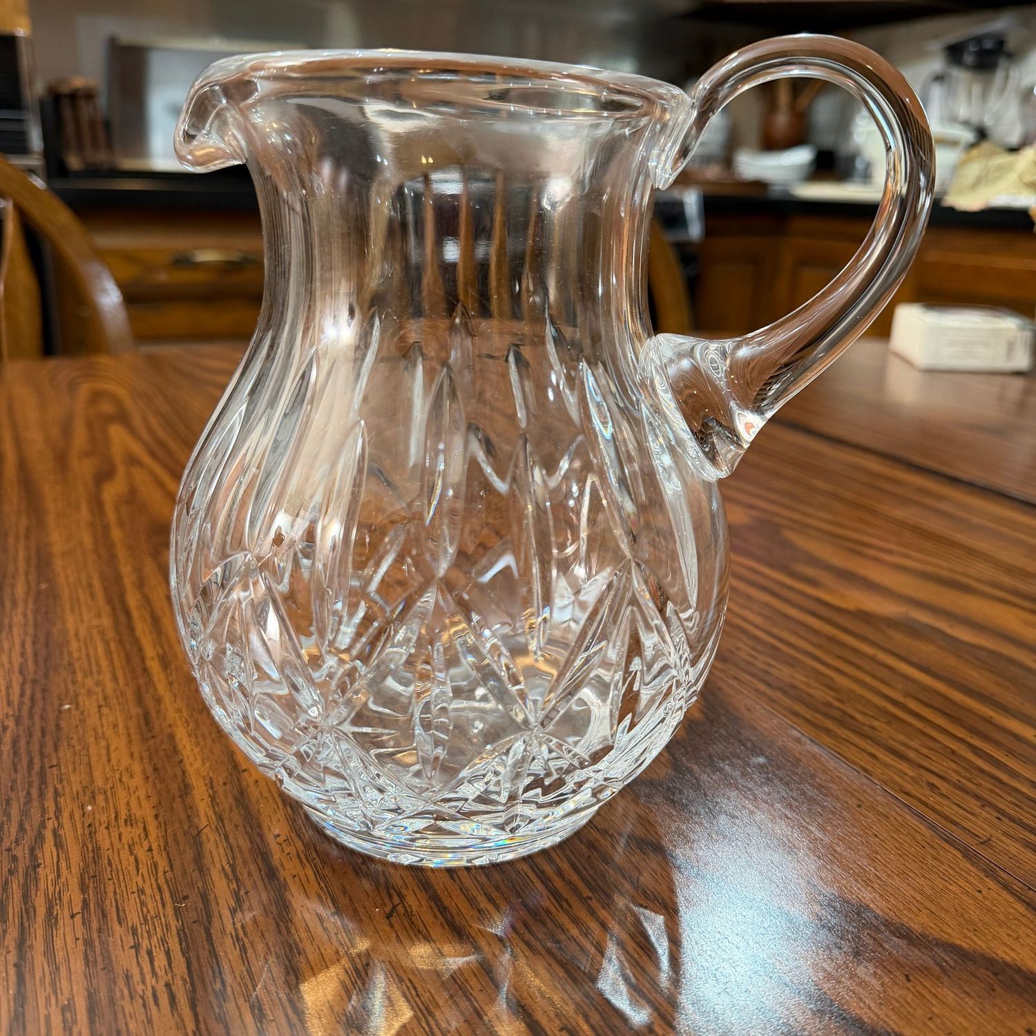 Block crystal pitcher, 7"