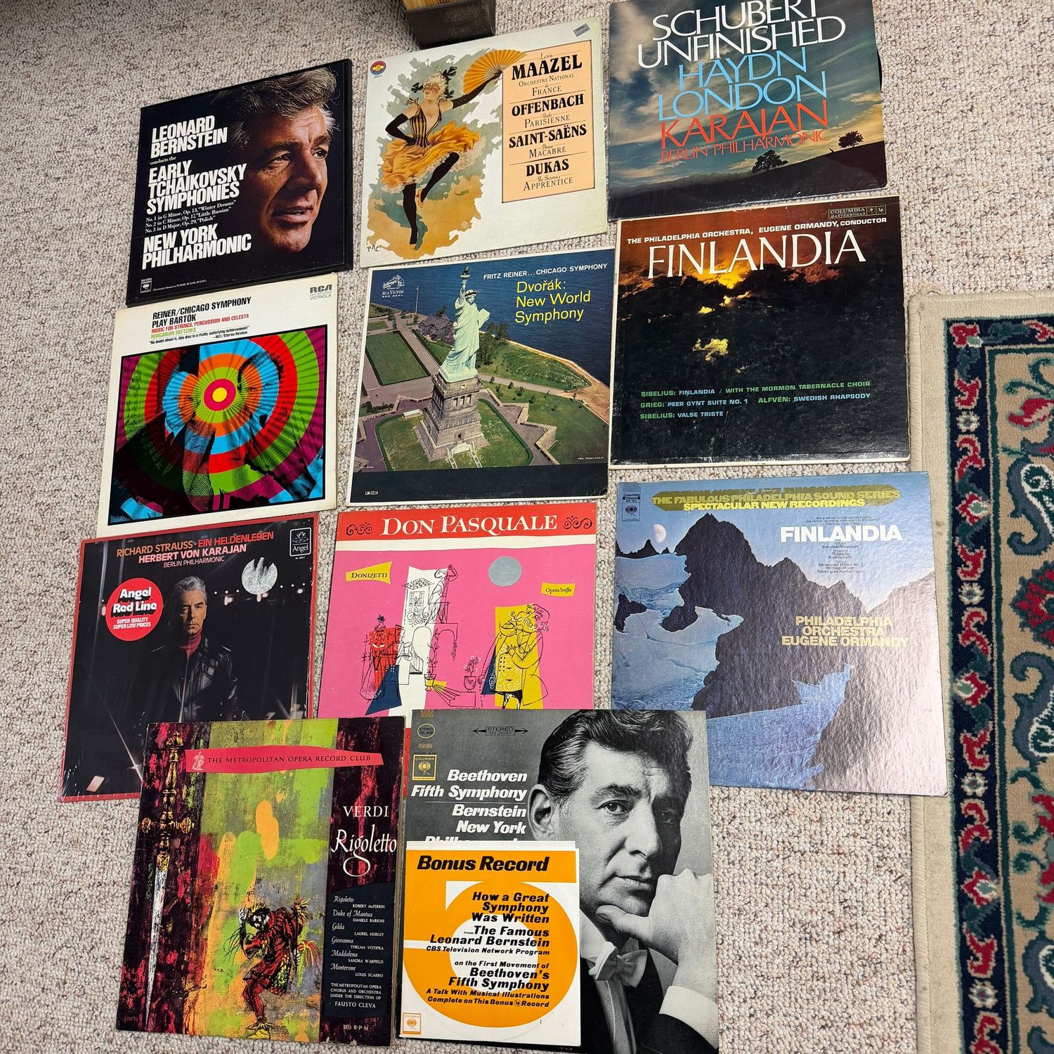Group of record albums, including Leonard Bernstein Group of record albums, including Leonard Bernstein