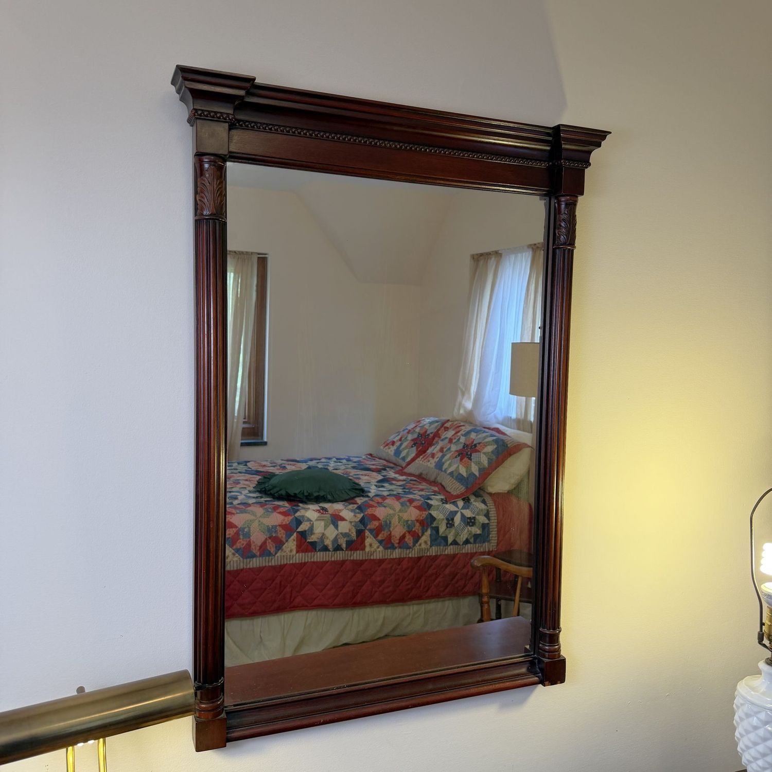 Kindel Oxford wall mirror with beaded and acanthus leaf, minor chip to lower right edge, 36" x 24" (This item is upstairs)