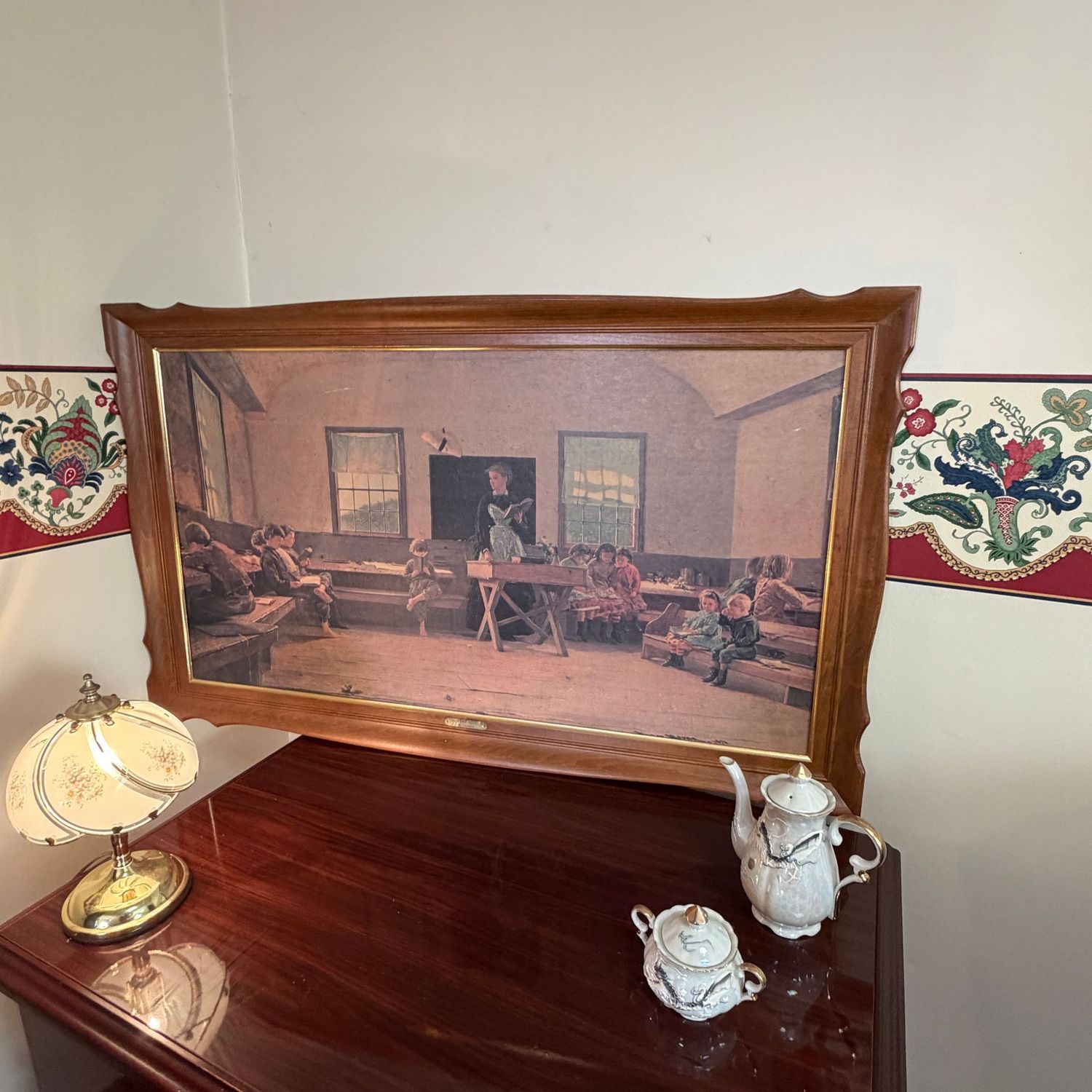 Large Country School lithograph by W. Homer, 28" x 45"