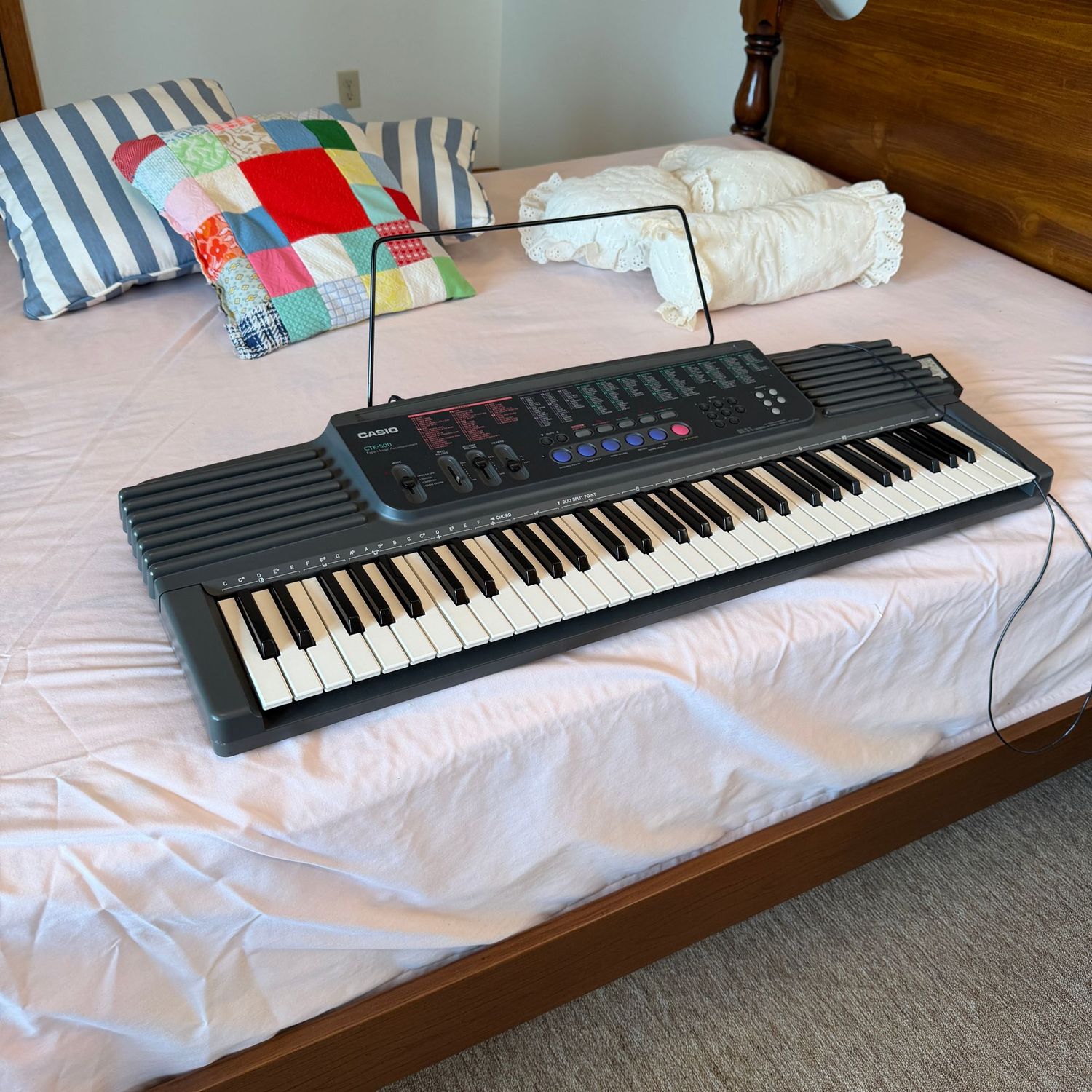 Vintage Casio electric piano, organ, works on initial test, 36"L (This item is in the lower level)