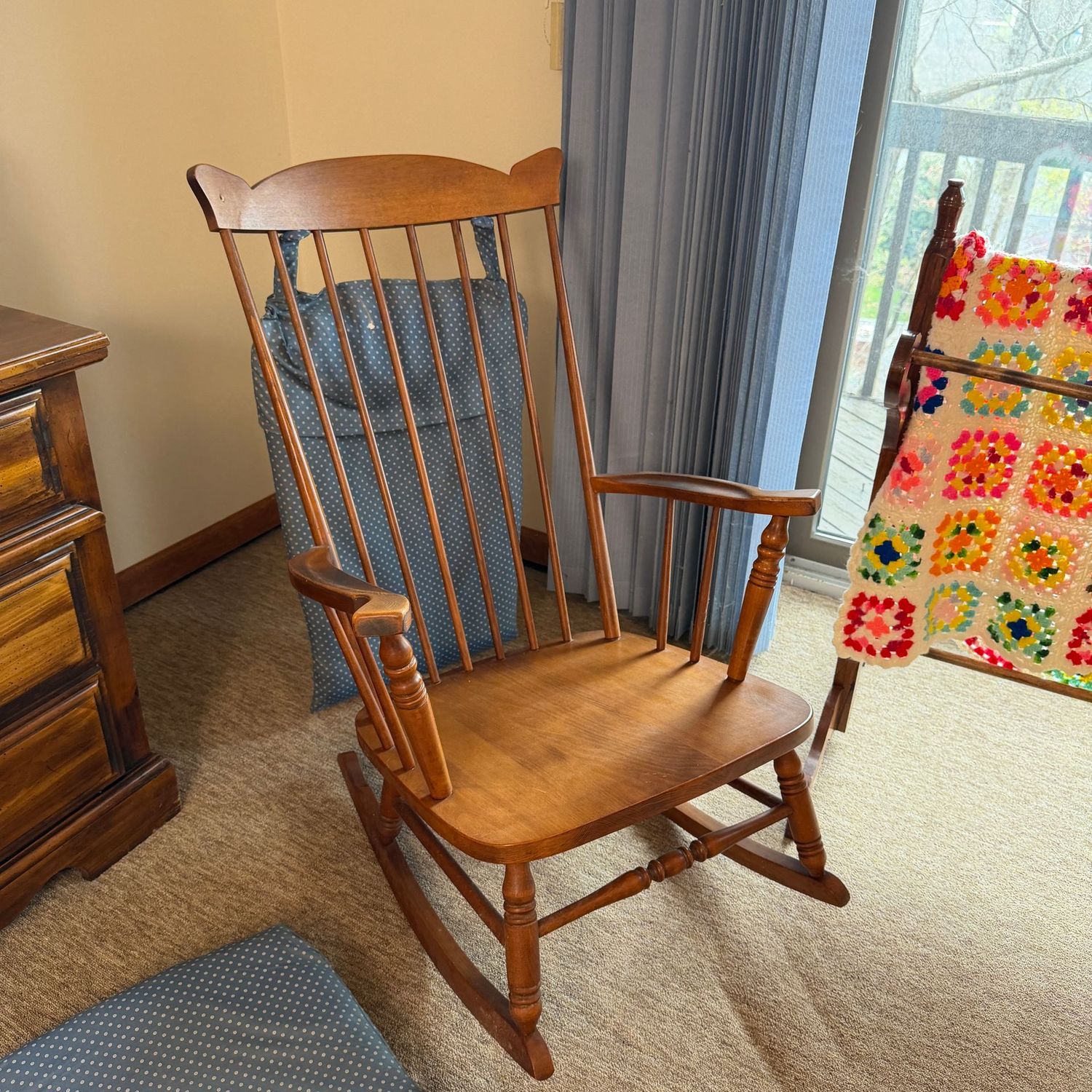 Tell City Chairs rocker with cushions, 40"H x 25"W