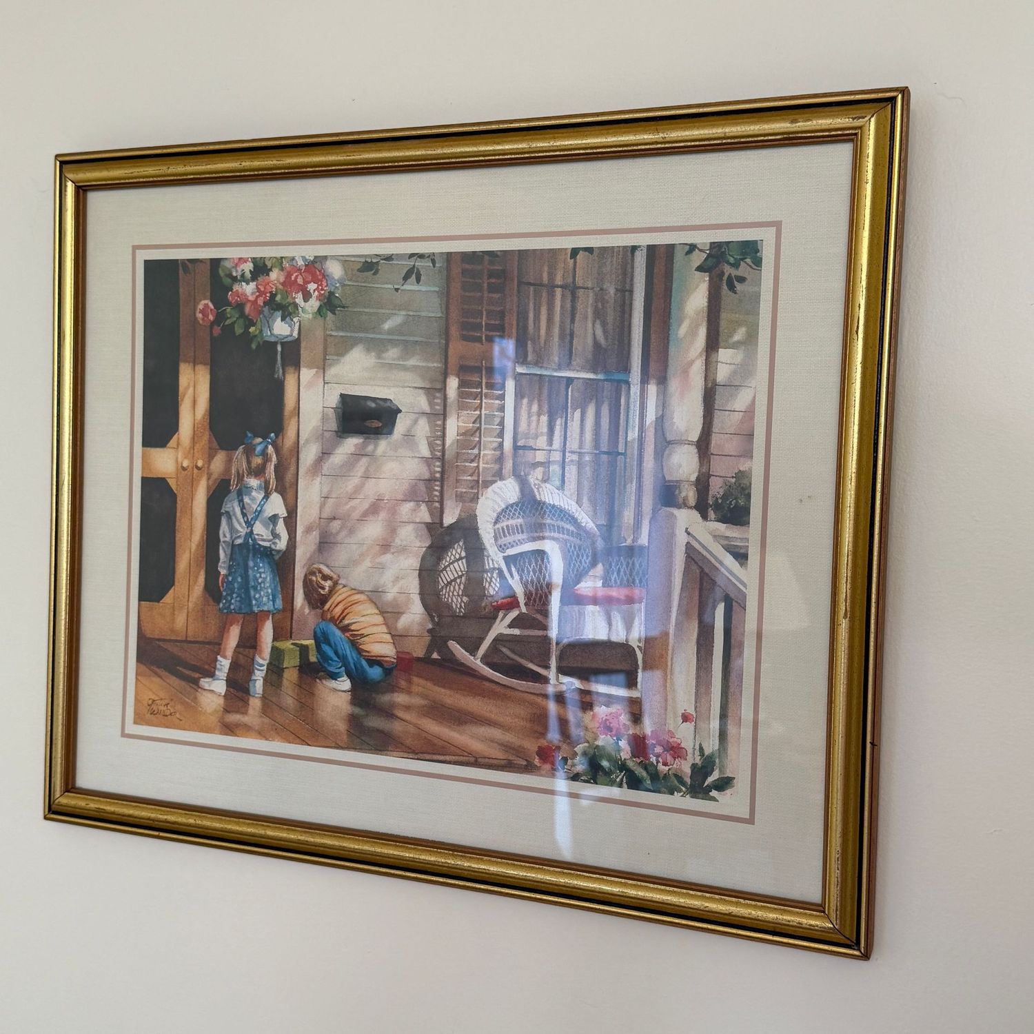 Children on front porch print, 17" x 20"