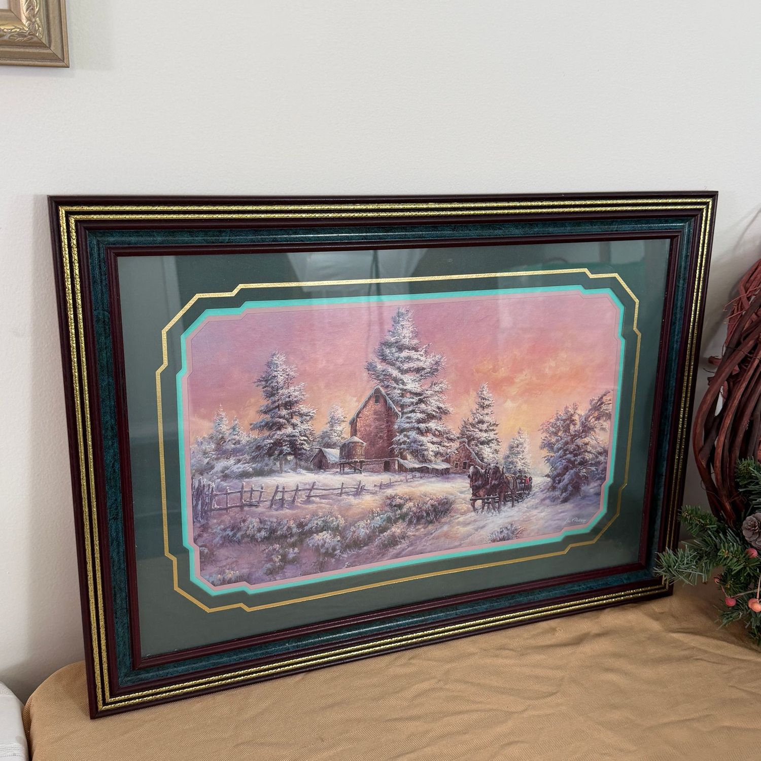 Framed print, Winter Sleigh Ride, Lee K. Parkinson, 18" x 24"