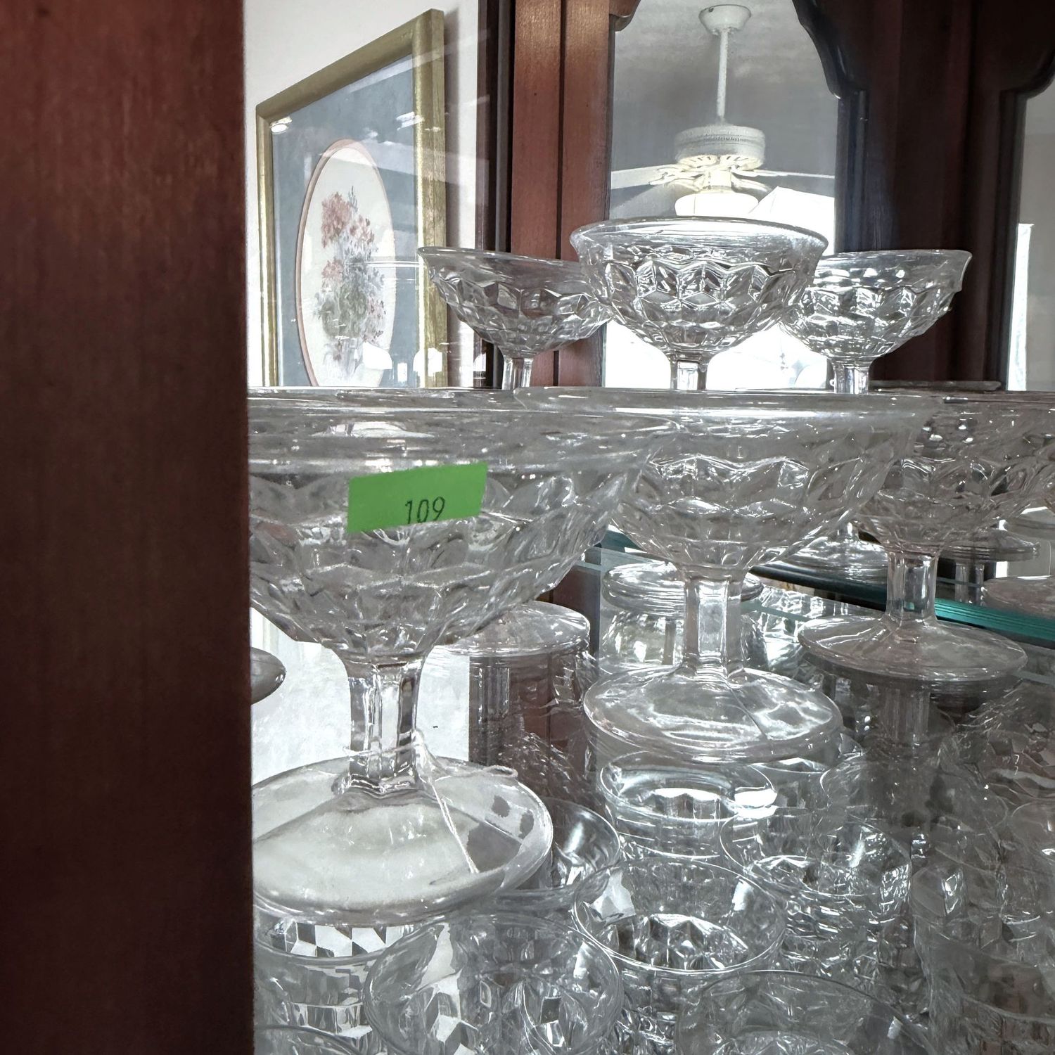 Lot #109, Fostoria American sherbet/champagne stemware, 11