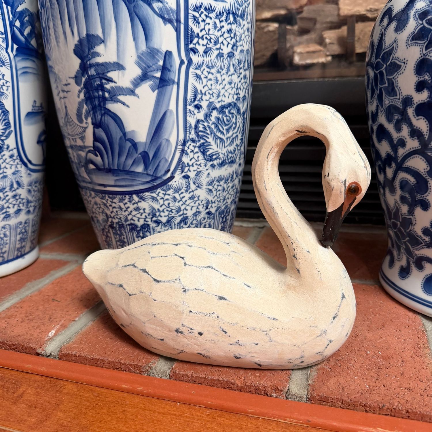Wooden swan, 7.5"H