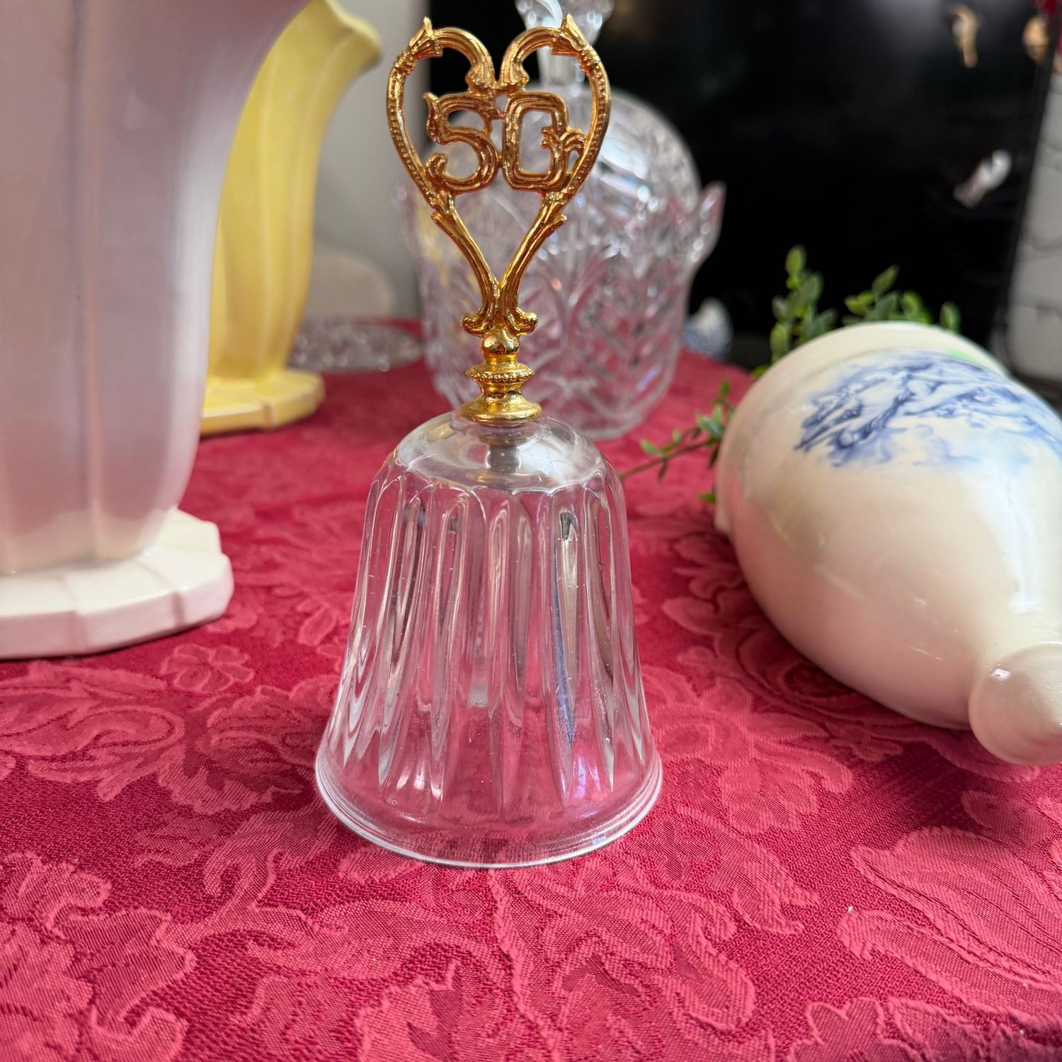 Glass bell, 50th anniversary, 5 Glass bell, 50th anniversary, 5"