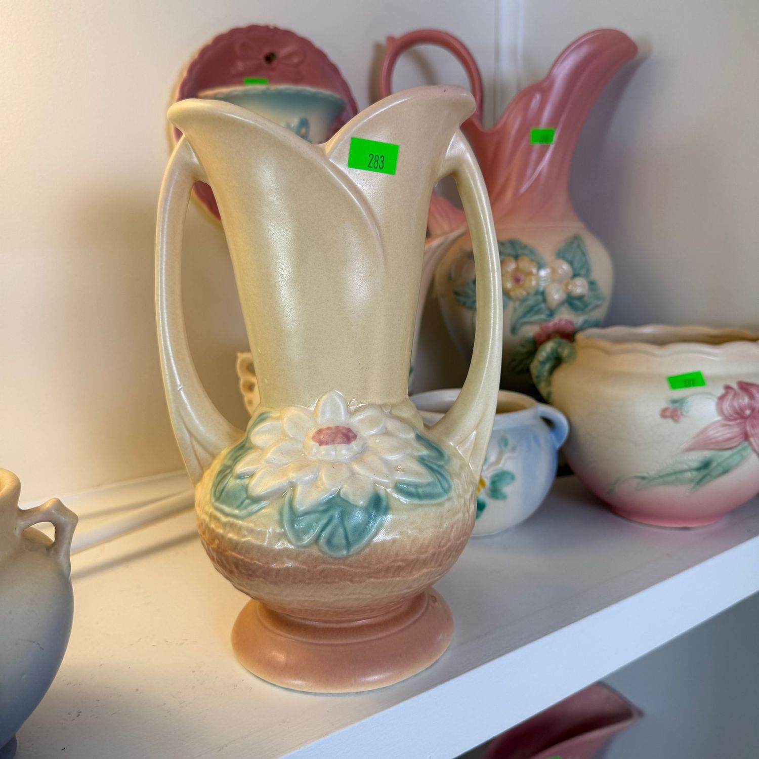 Lot #283, Hull pottery water lily vase, 9 1/2