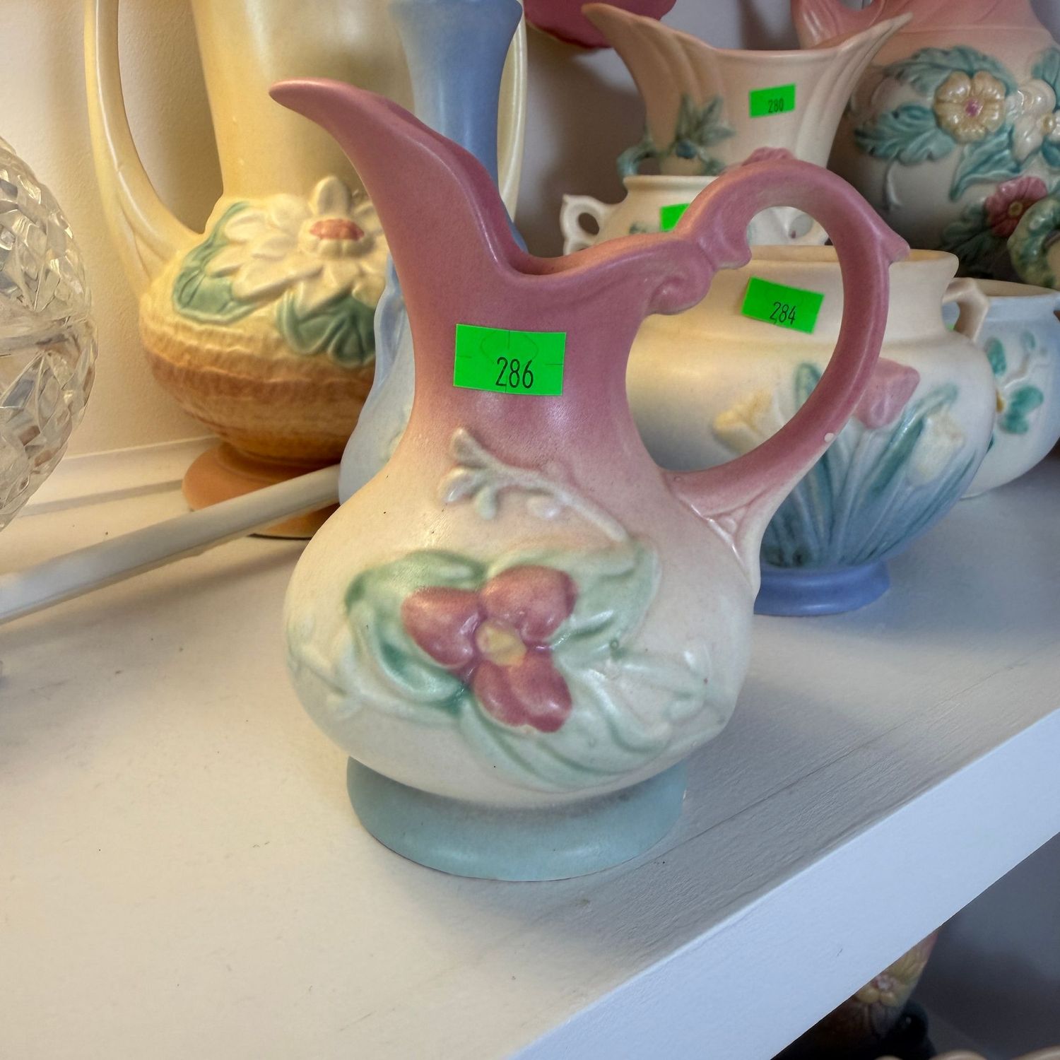 Lot #286, Hull pottery wildflower ewer pitcher, minor chip on foot, 5 1/2"