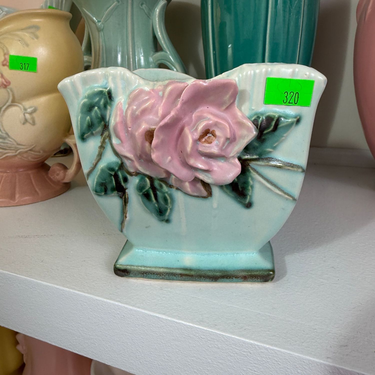 Lot #320, McCoy wild rose planter, 4"