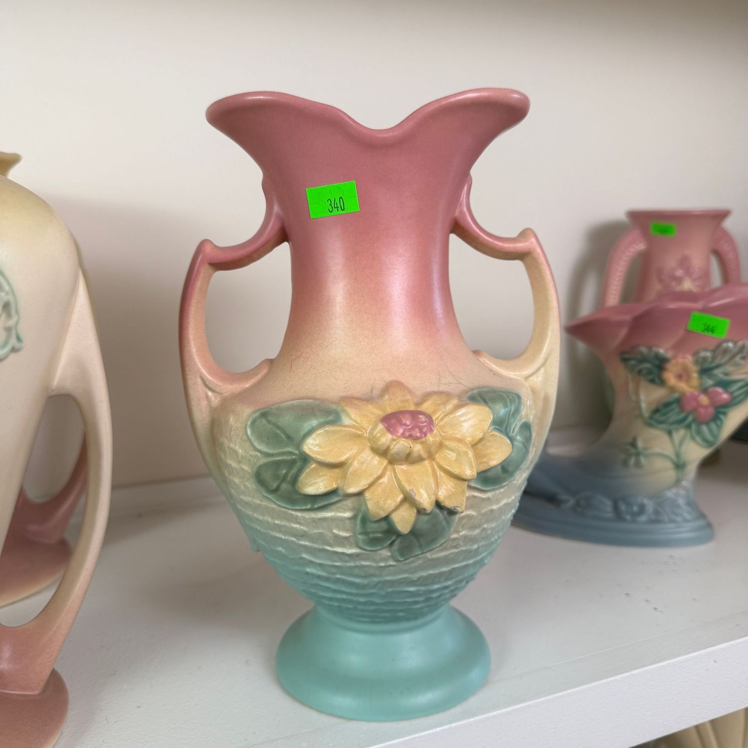 Lot #340, Hull pottery wildflower vase, minor chip on bottom, 9 1/2"